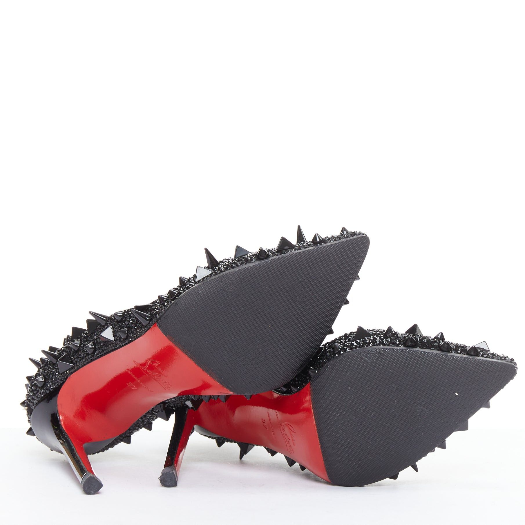 Christian Louboutin CHRISTIAN LOUBOUTIN Pigalili Potpourri Fifi 120 black spike strass pumps EU37 Size US 7 / IT 37 - 11 Thumbnail