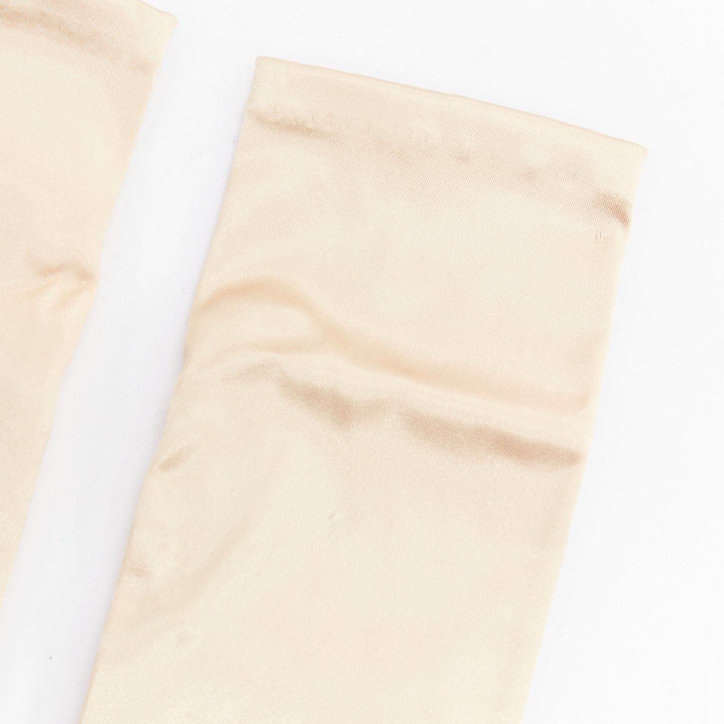 Giorgio Armani GIORGIO ARMANI champagne gold satin short evening gloves Size ONE SIZE - 4 Thumbnail