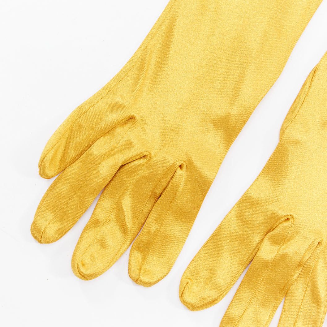 Other CORNELIA JAMES gold satin long opera evening gloves Size ONE SIZE - 3 Thumbnail