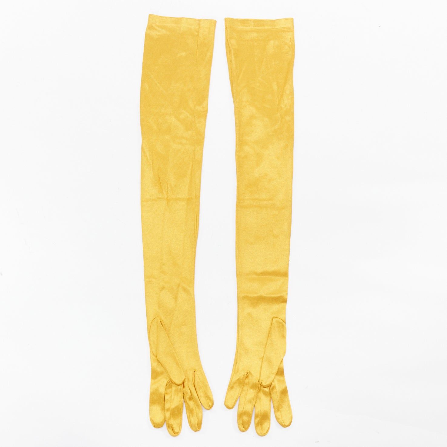 Other CORNELIA JAMES gold satin long opera evening gloves Size ONE SIZE - 2 Thumbnail
