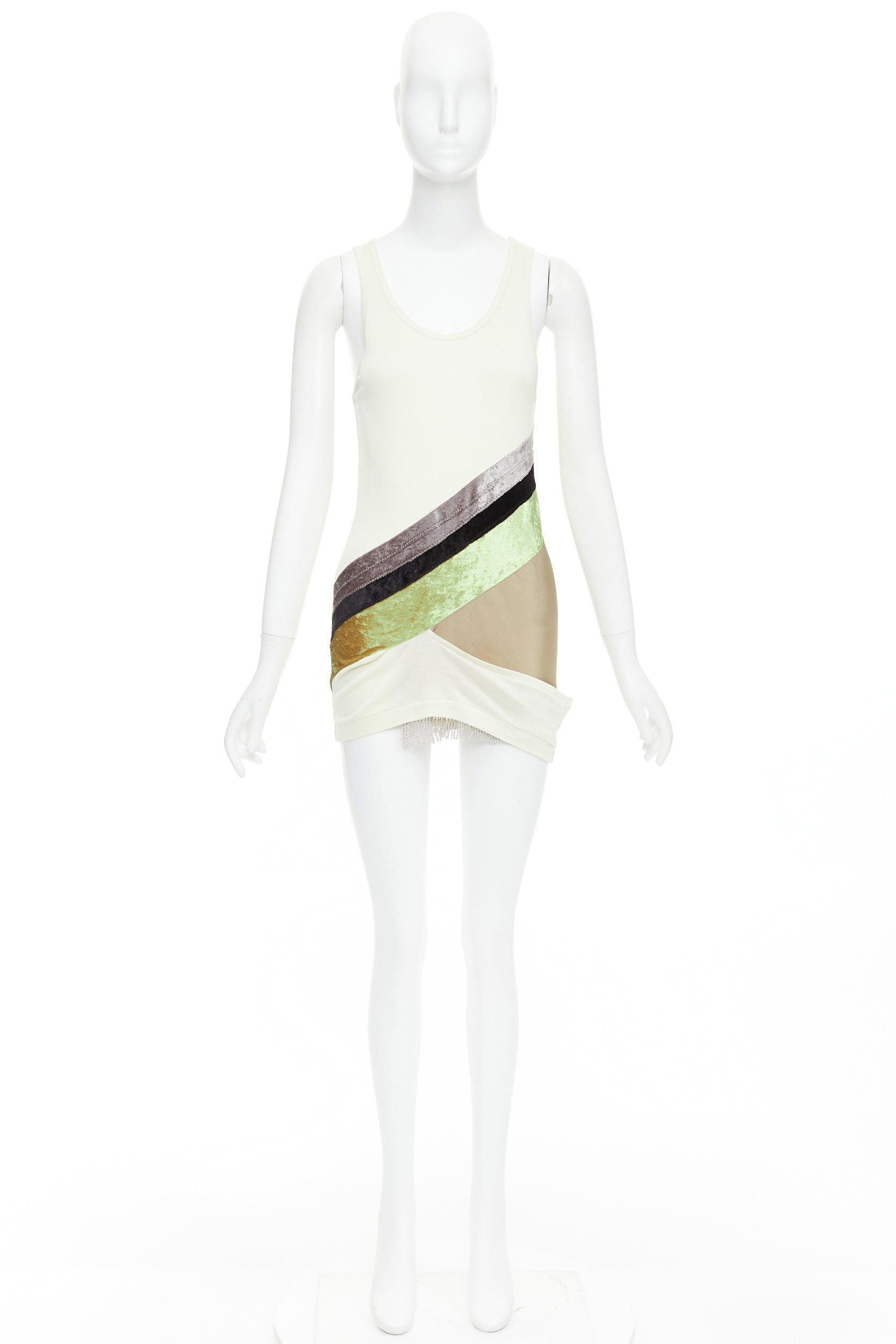 Toga Pulla TOGA ARCHIVES cream grey silk cotton velvet beige panels tunic JP1 S Size S / US 4 / IT 40 - 9 Thumbnail