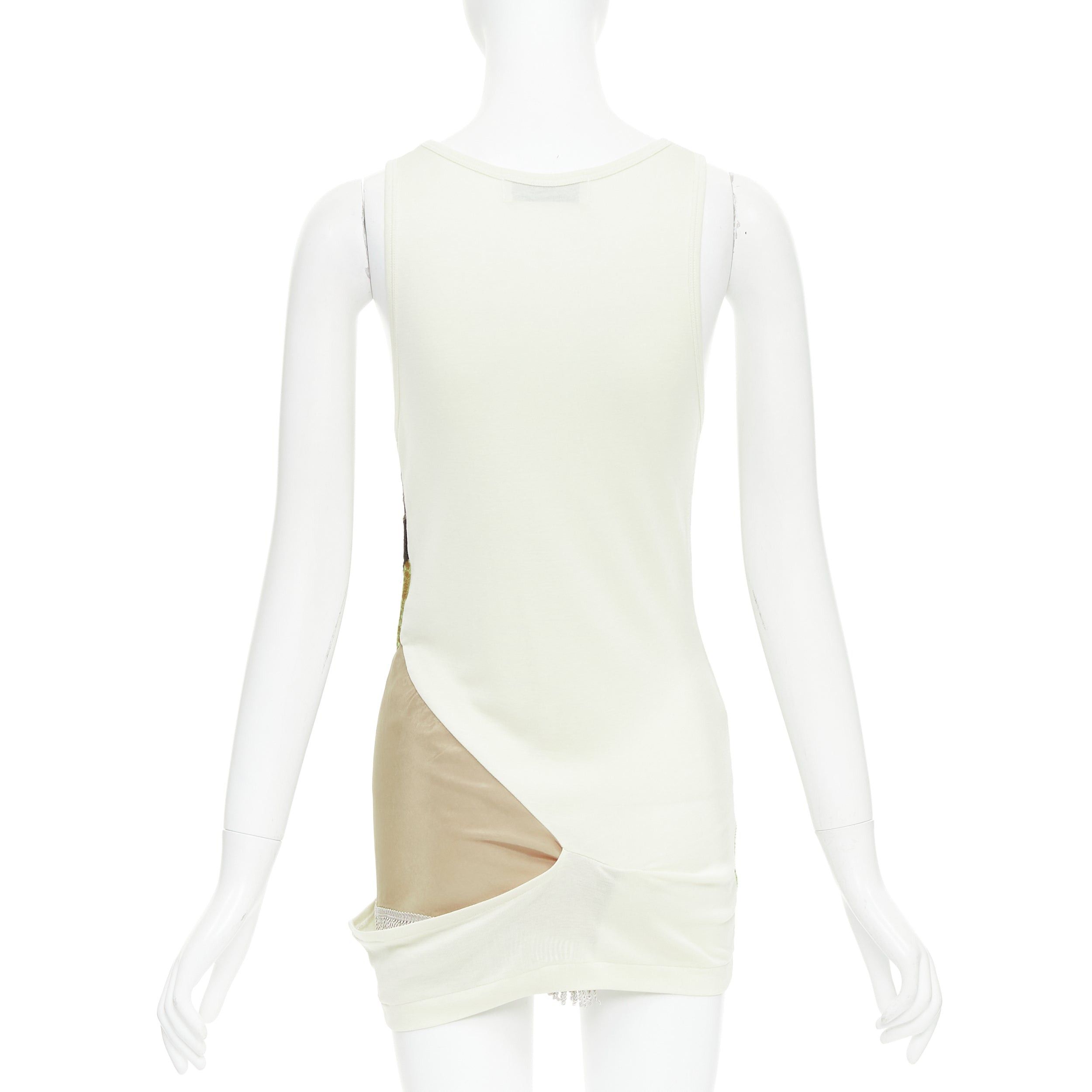 Toga Pulla TOGA ARCHIVES cream grey silk cotton velvet beige panels tunic JP1 S Size S / US 4 / IT 40 - 5 Thumbnail