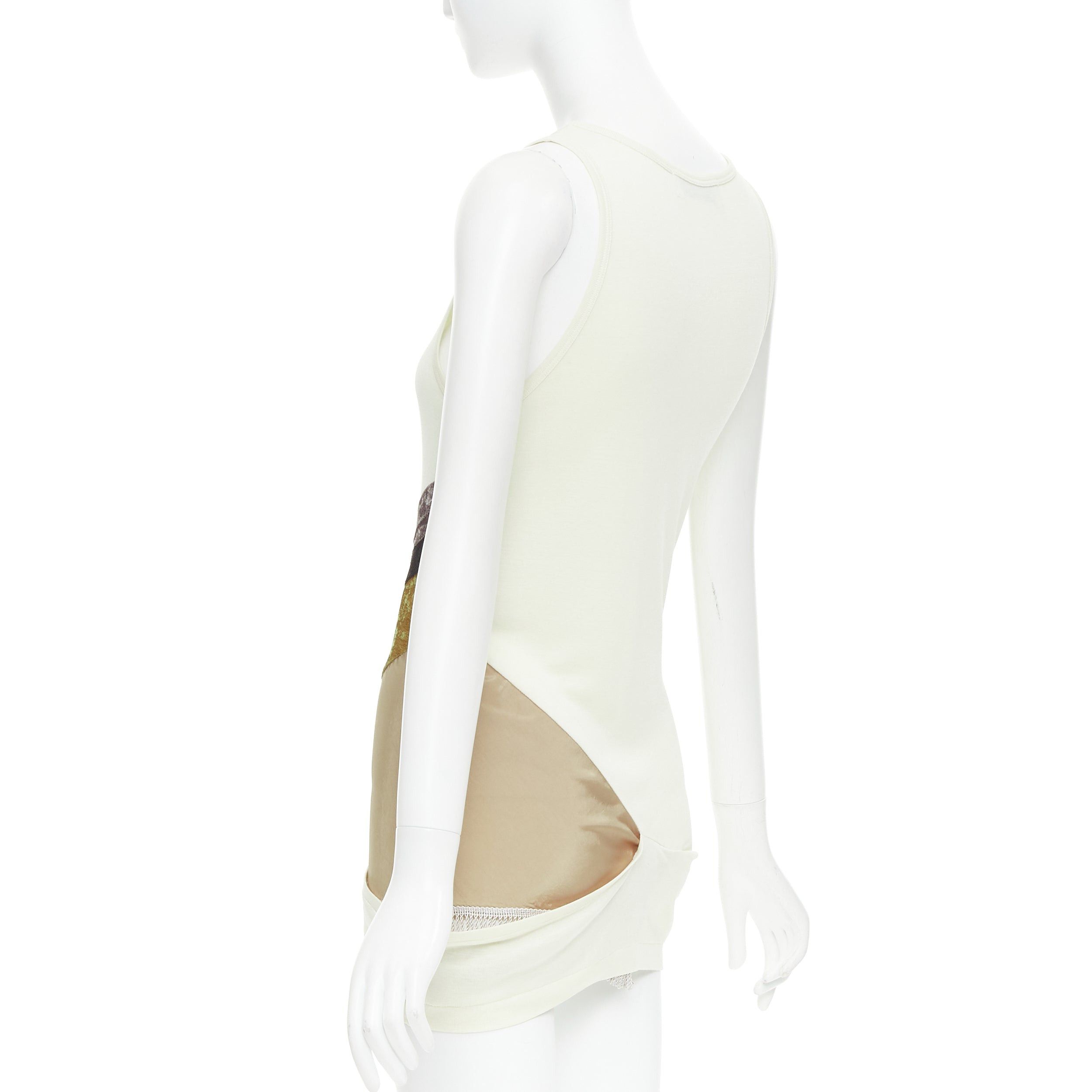 Toga Pulla TOGA ARCHIVES cream grey silk cotton velvet beige panels tunic JP1 S Size S / US 4 / IT 40 - 6 Thumbnail