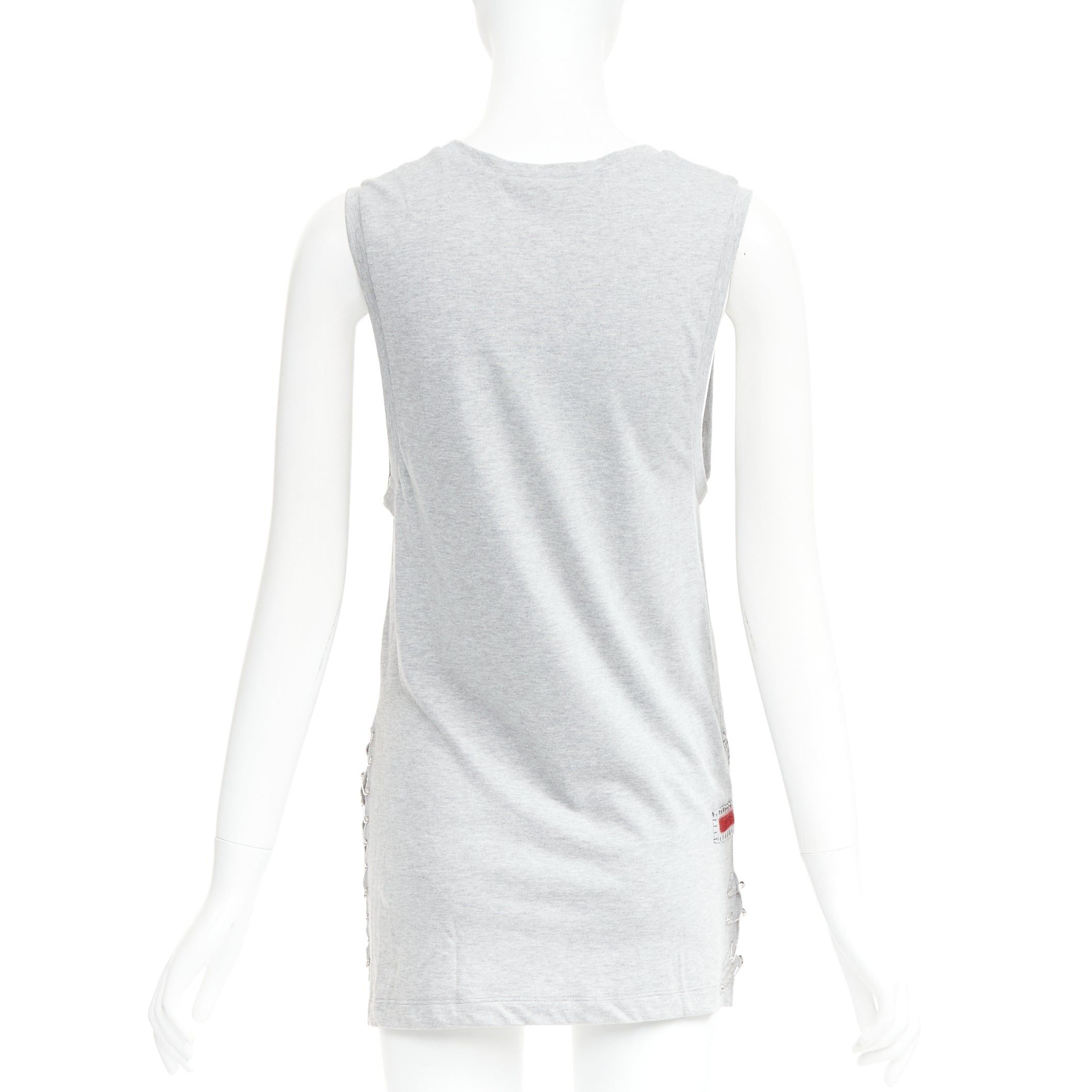 Balmain BALMAIN 2011 Christophe Decarnin Punk Graffiti silver pin ripped tank top FR38 M Size M / US 6-8 / IT 42-44 - 5 Thumbnail