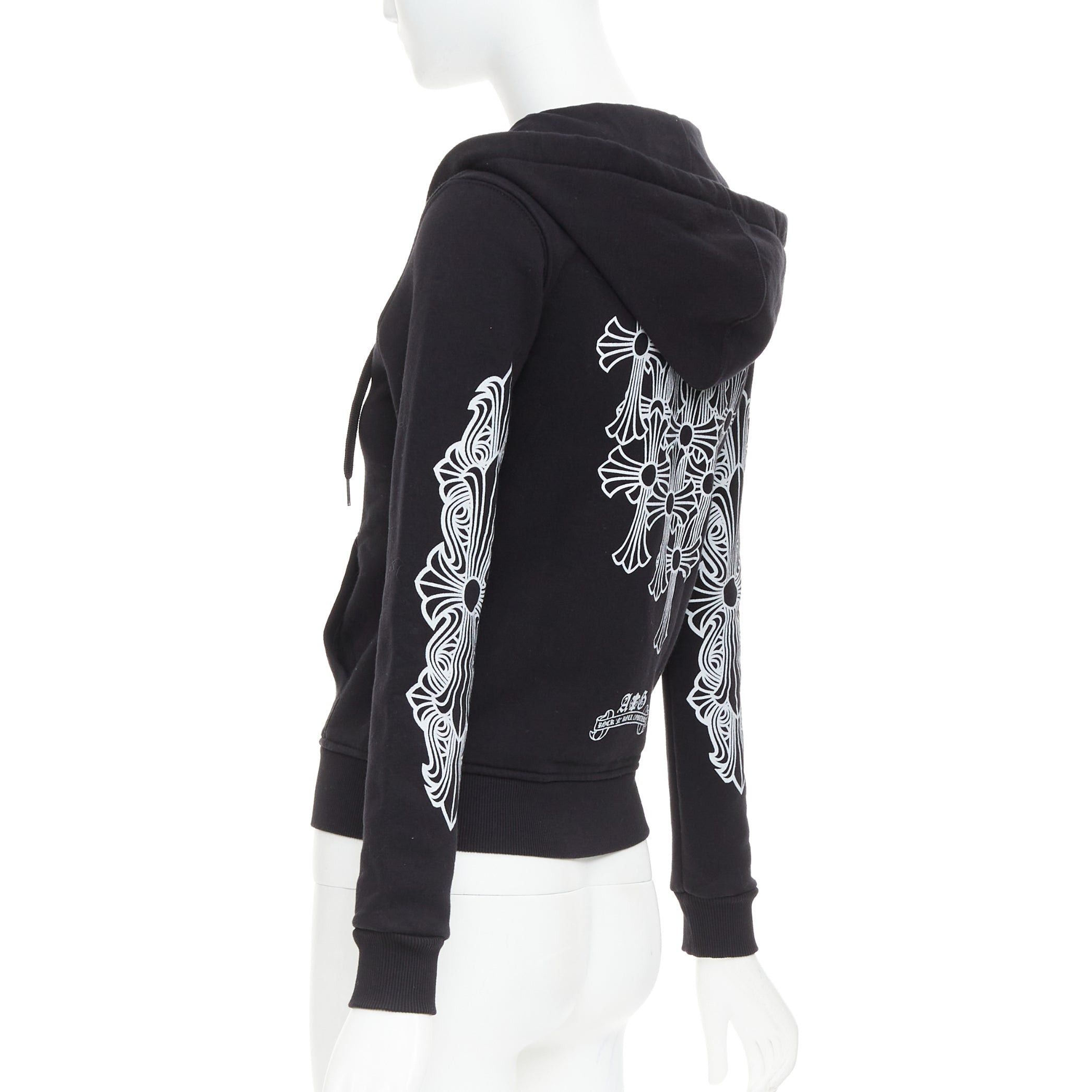 A&G Rock A&G Rock n Roll Couture Amal Guessou black 925 sterling silver dagger zip crop hoodie S Size S / US 4 / IT 40 - 7 Thumbnail