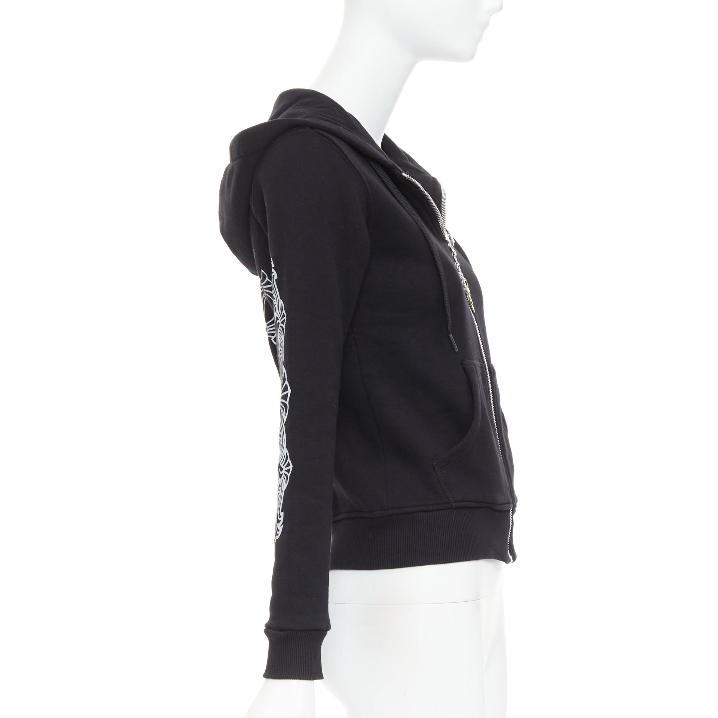A&G Rock A&G Rock n Roll Couture Amal Guessou black 925 sterling silver dagger zip crop hoodie S Size S / US 4 / IT 40 - 6 Thumbnail
