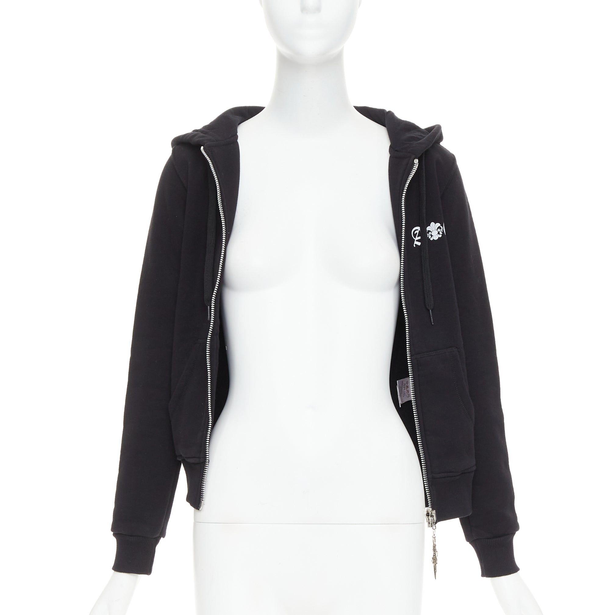 A&G Rock A&G Rock n Roll Couture Amal Guessou black 925 sterling silver dagger zip crop hoodie S Size S / US 4 / IT 40 - 4 Thumbnail