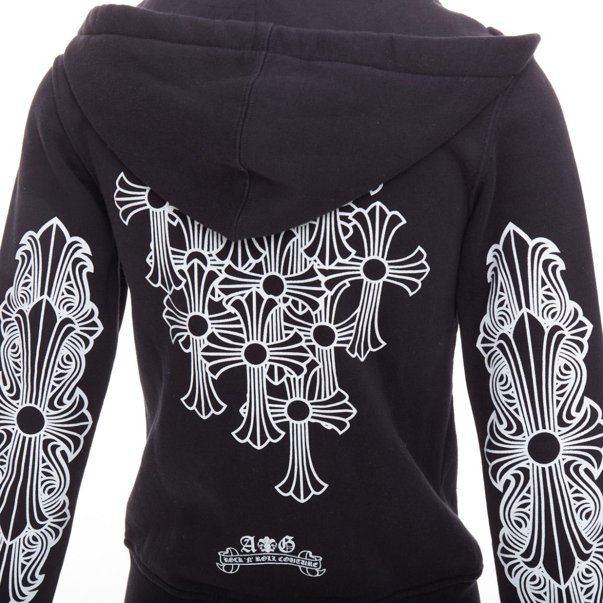 A&G Rock A&G Rock n Roll Couture Amal Guessou black 925 sterling silver dagger zip crop hoodie S Size S / US 4 / IT 40 - 8 Thumbnail