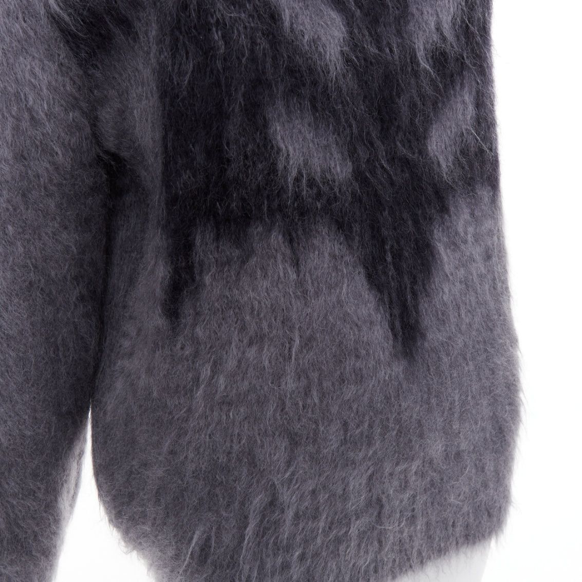 Dior CHRISTIAN DIOR grey mohair silk black graphic fluffy long sleeve sweater FR36 S Size S / US 4 / IT 40 - 7 Thumbnail