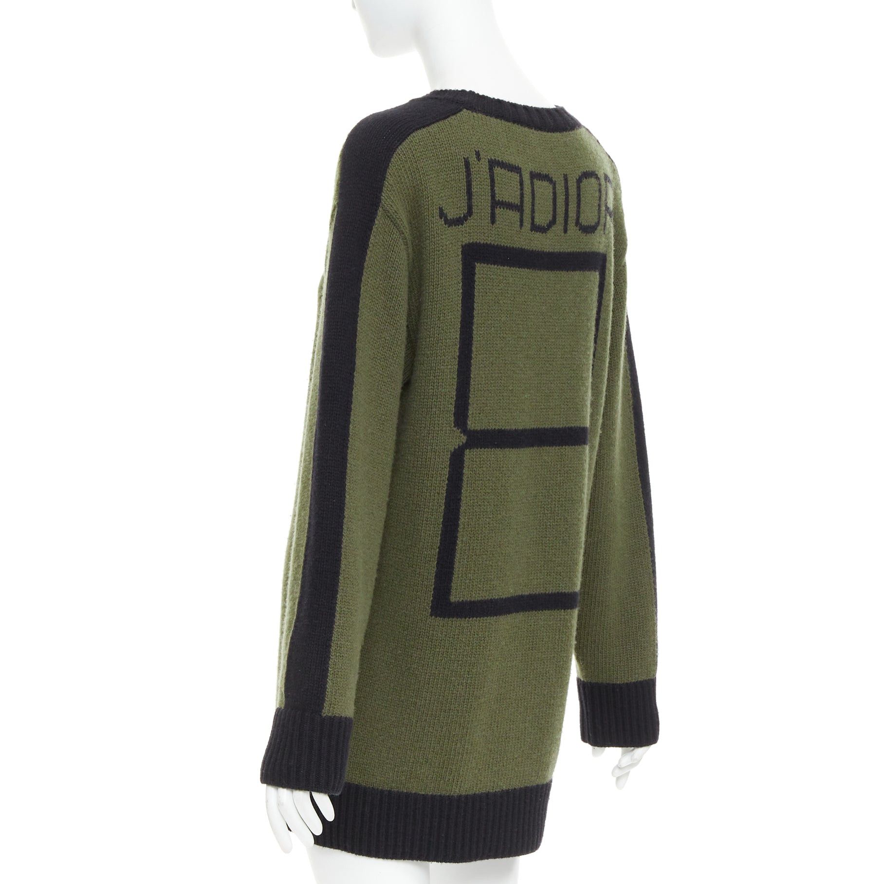 Dior CHRISTIAN DIOR J'adior 8 navy green wool cashmere ringer sweater FR38 M Size M / US 6-8 / IT 42-44 - 5 Thumbnail