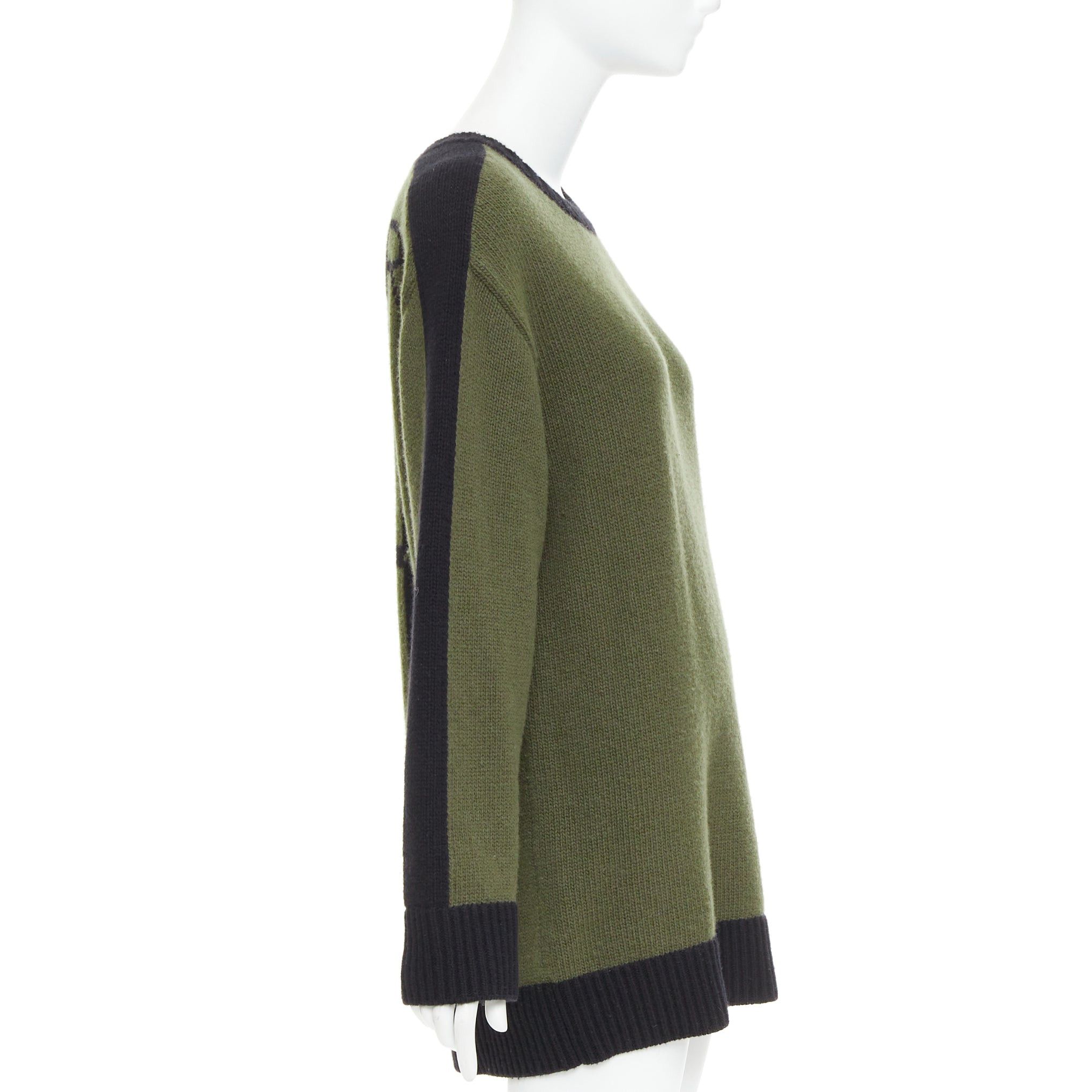 Dior CHRISTIAN DIOR J'adior 8 navy green wool cashmere ringer sweater FR38 M Size M / US 6-8 / IT 42-44 - 4 Thumbnail