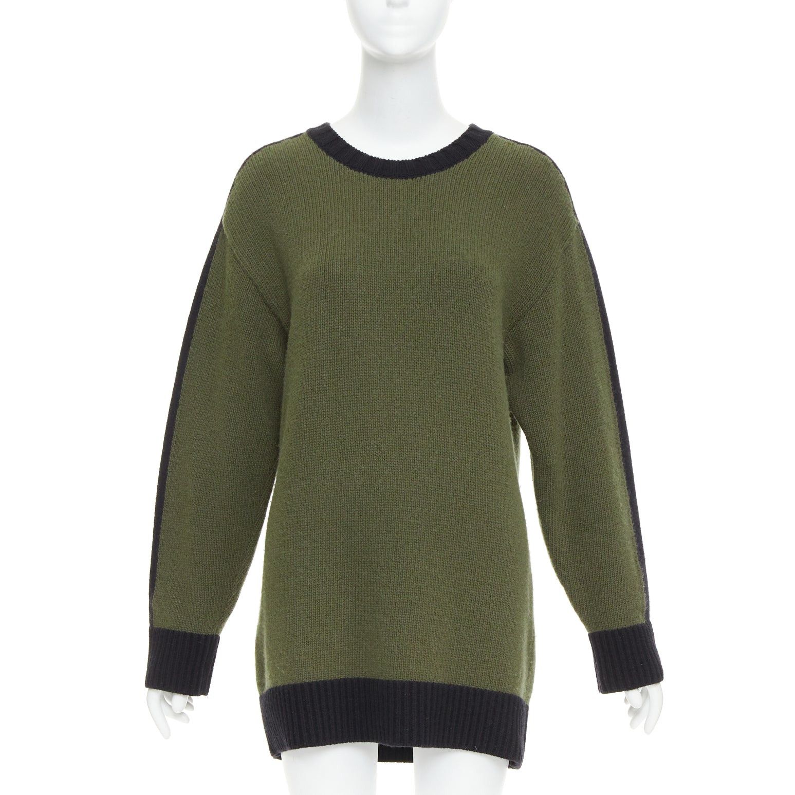 Dior CHRISTIAN DIOR J'adior 8 navy green wool cashmere ringer sweater FR38 M Size M / US 6-8 / IT 42-44 - 2 Thumbnail