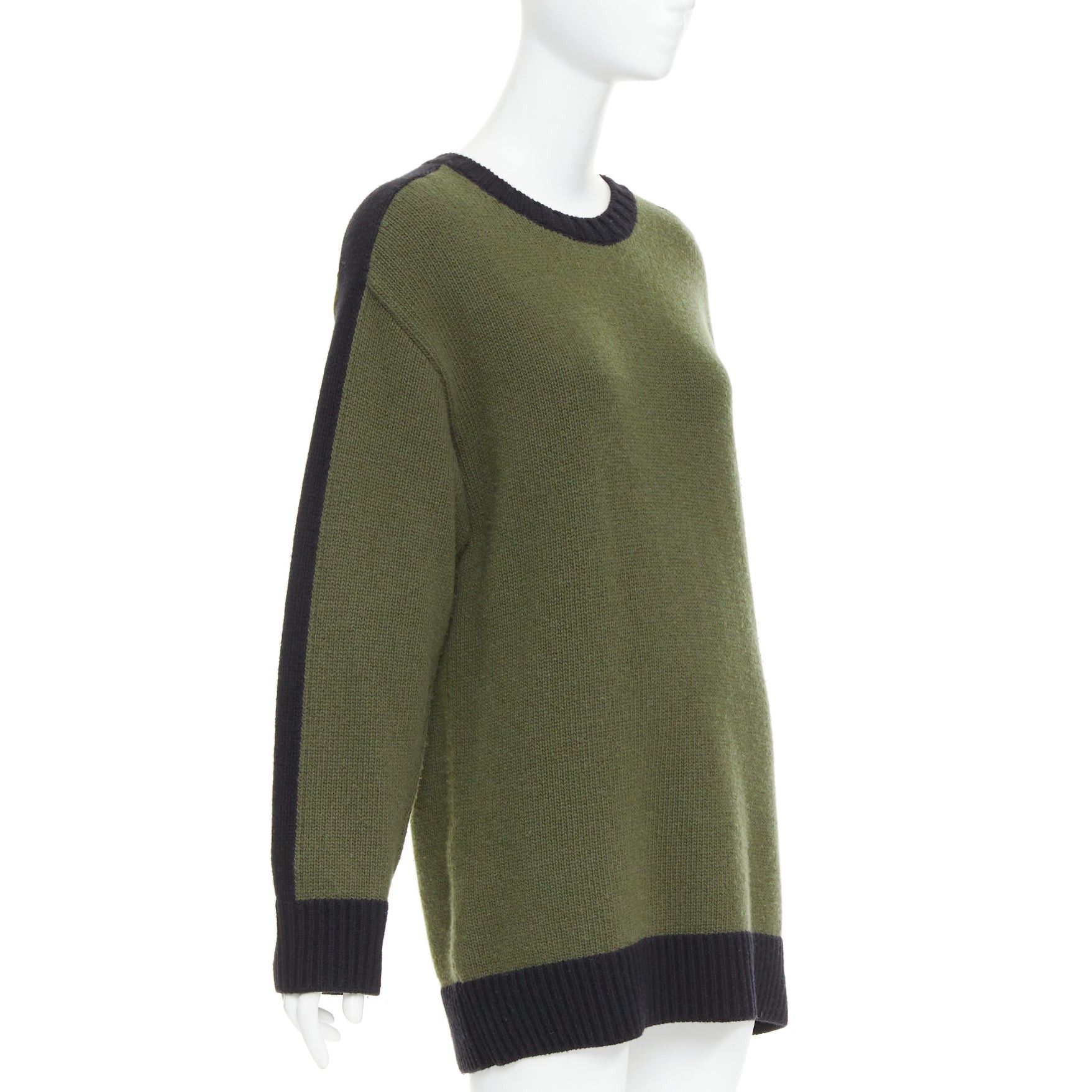 Dior CHRISTIAN DIOR J'adior 8 navy green wool cashmere ringer sweater FR38 M Size M / US 6-8 / IT 42-44 - 3 Thumbnail
