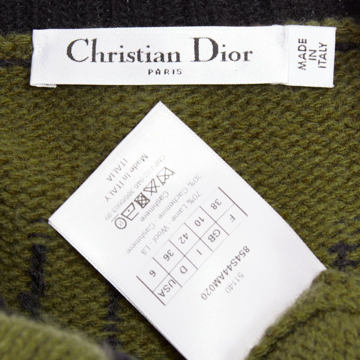 Dior CHRISTIAN DIOR J'adior 8 navy green wool cashmere ringer sweater FR38 M Size M / US 6-8 / IT 42-44 - 8 Thumbnail