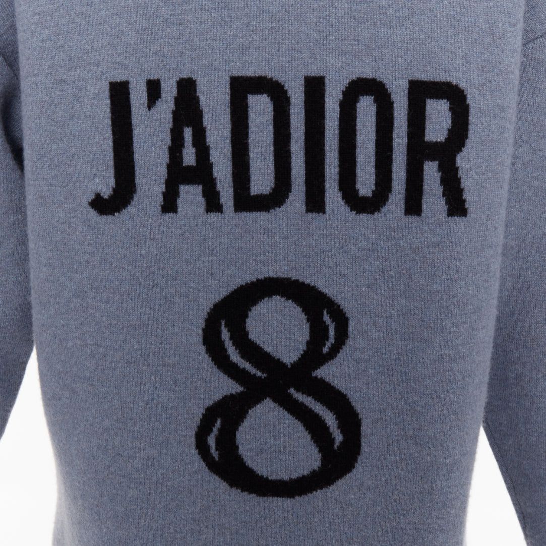 Dior CHRISTIAN DIOR J'adior 8 dusty blue cashmere blend dropped sleeves hoodie FR34 XS Size XS / US 0-2 / IT 36-38 - 7 Thumbnail