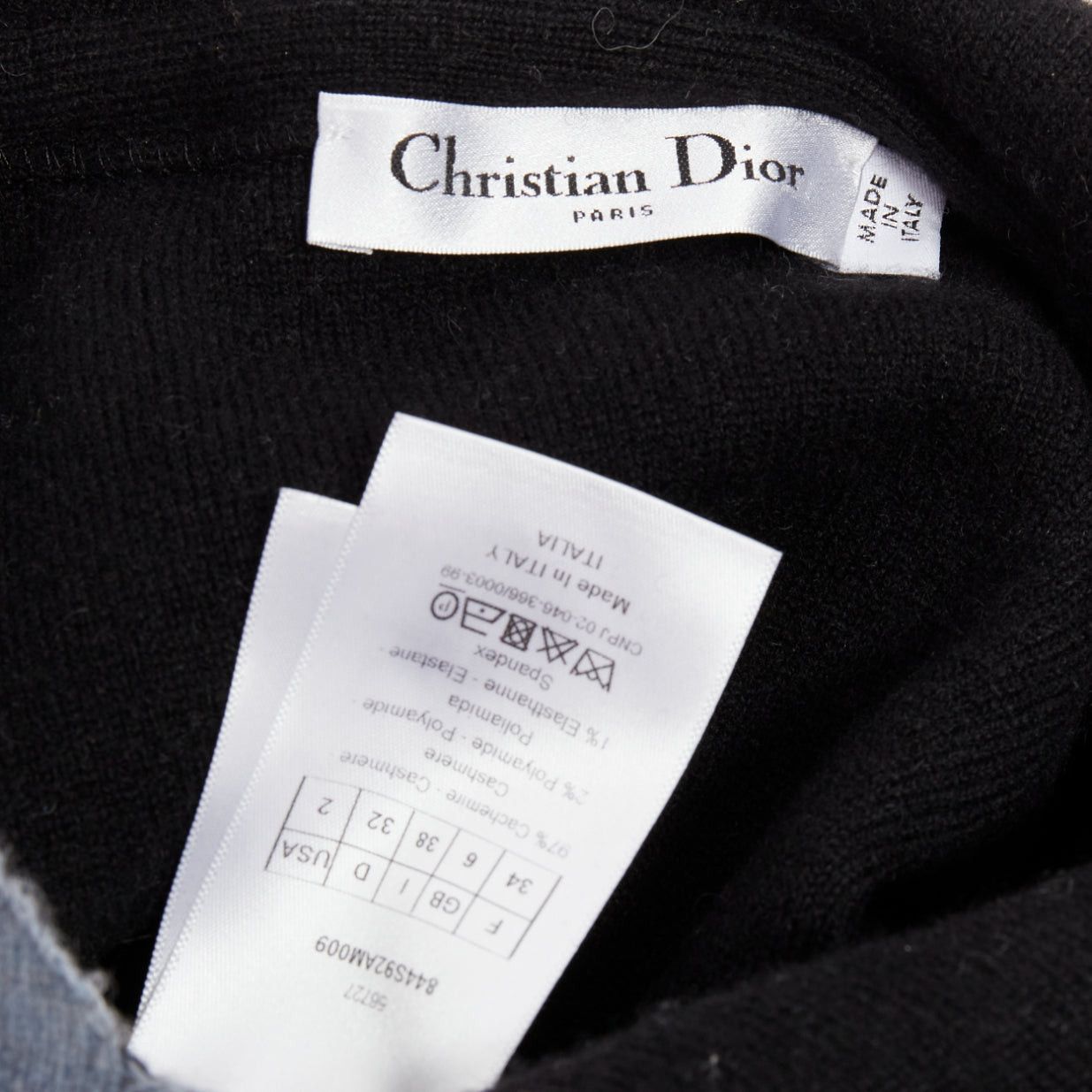 Dior CHRISTIAN DIOR J'adior 8 dusty blue cashmere blend dropped sleeves hoodie FR34 XS Size XS / US 0-2 / IT 36-38 - 8 Thumbnail
