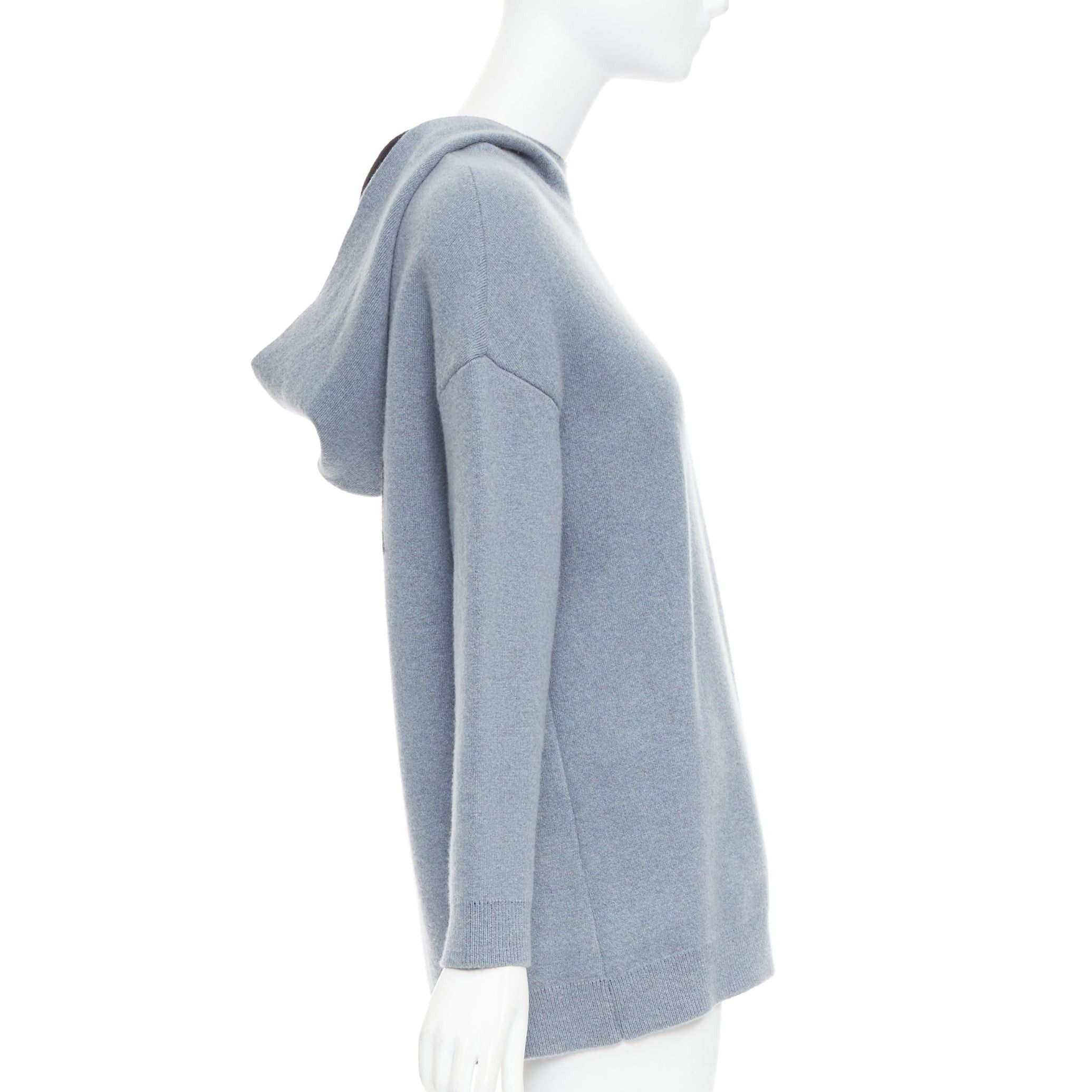 Dior CHRISTIAN DIOR J'adior 8 dusty blue cashmere blend dropped sleeves hoodie FR34 XS Size XS / US 0-2 / IT 36-38 - 4 Thumbnail