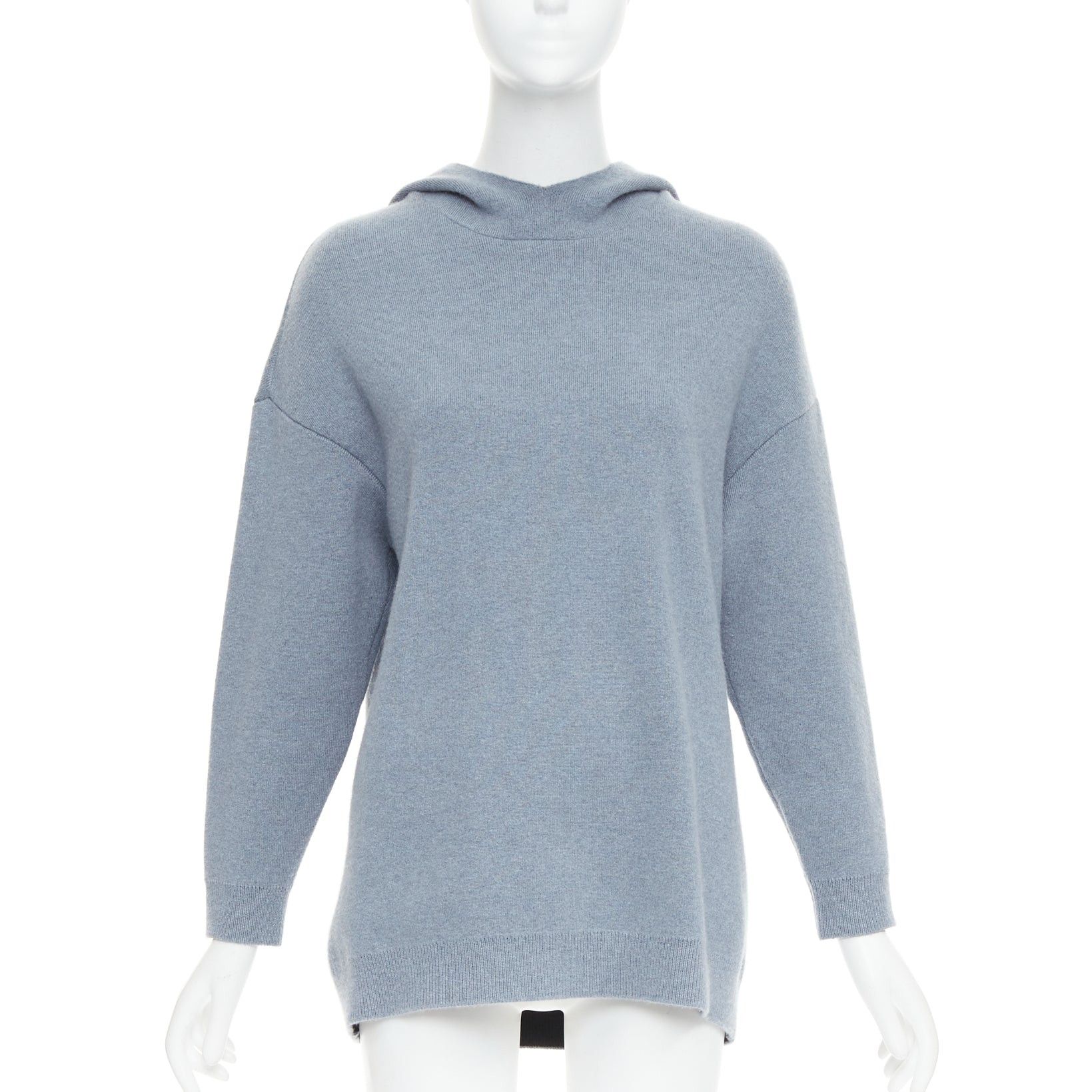 Dior CHRISTIAN DIOR J'adior 8 dusty blue cashmere blend dropped sleeves hoodie FR34 XS Size XS / US 0-2 / IT 36-38 - 2 Thumbnail
