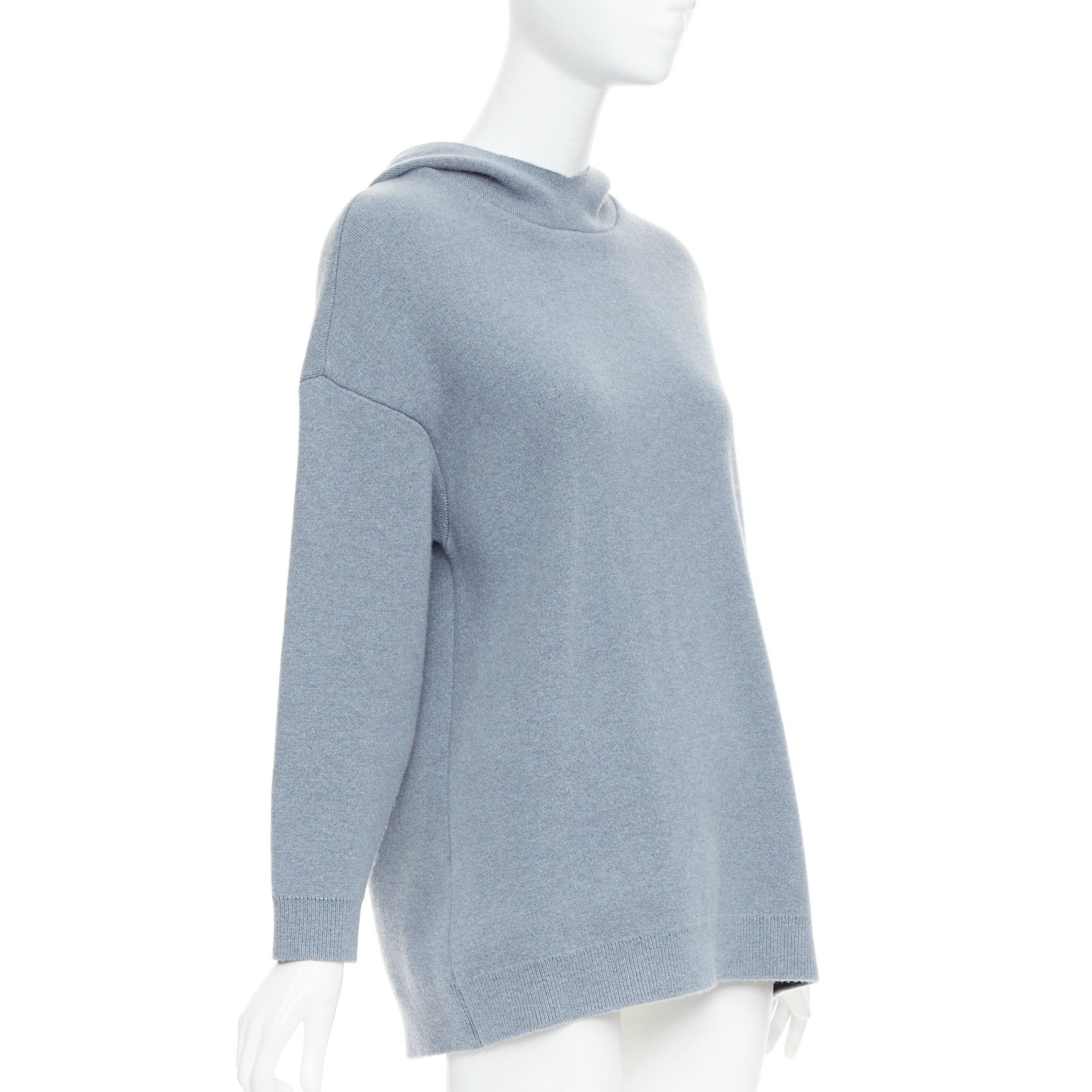 Dior CHRISTIAN DIOR J'adior 8 dusty blue cashmere blend dropped sleeves hoodie FR34 XS Size XS / US 0-2 / IT 36-38 - 3 Thumbnail