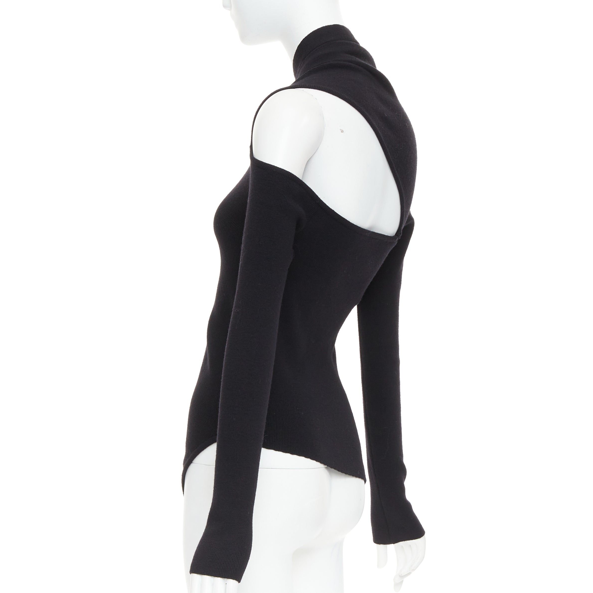 MONSE MONSE black extrafine merino wool cut out cold shoulder sweater XS Size S / US 4 / IT 40 - 5 Thumbnail