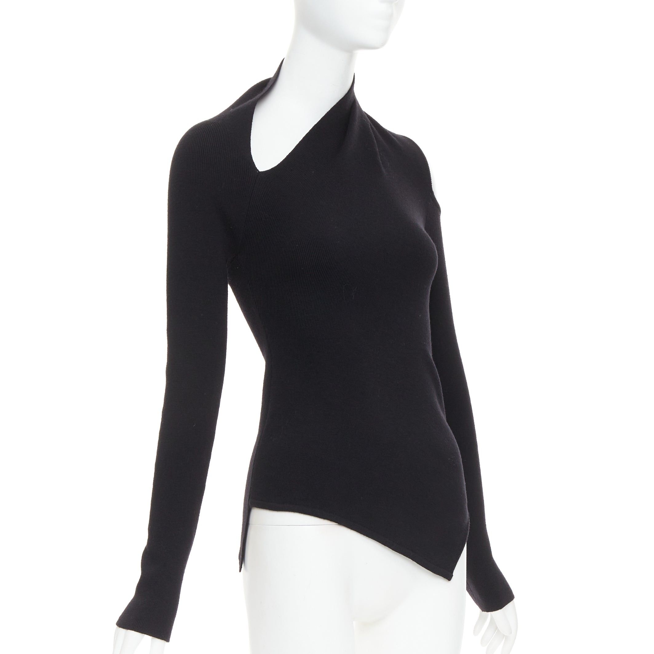 MONSE MONSE black extrafine merino wool cut out cold shoulder sweater XS Size S / US 4 / IT 40 - 3 Thumbnail