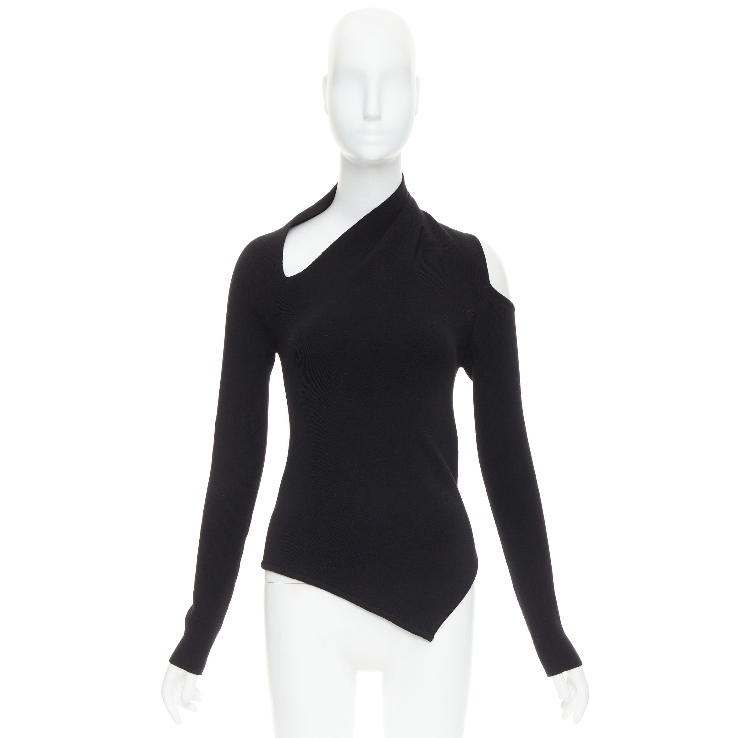 MONSE MONSE black extrafine merino wool cut out cold shoulder sweater XS Size S / US 4 / IT 40 - 9 Thumbnail