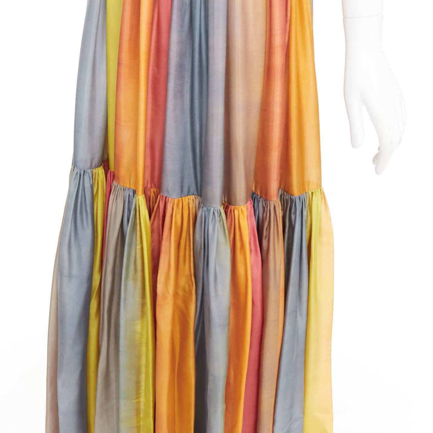 Dior CHRISTIAN DIOR 2022 Runway Maria Grazia Chiuri rainbow silk tie dye dress FR38 M Size M / US 6-8 / IT 42-44 - 7 Thumbnail