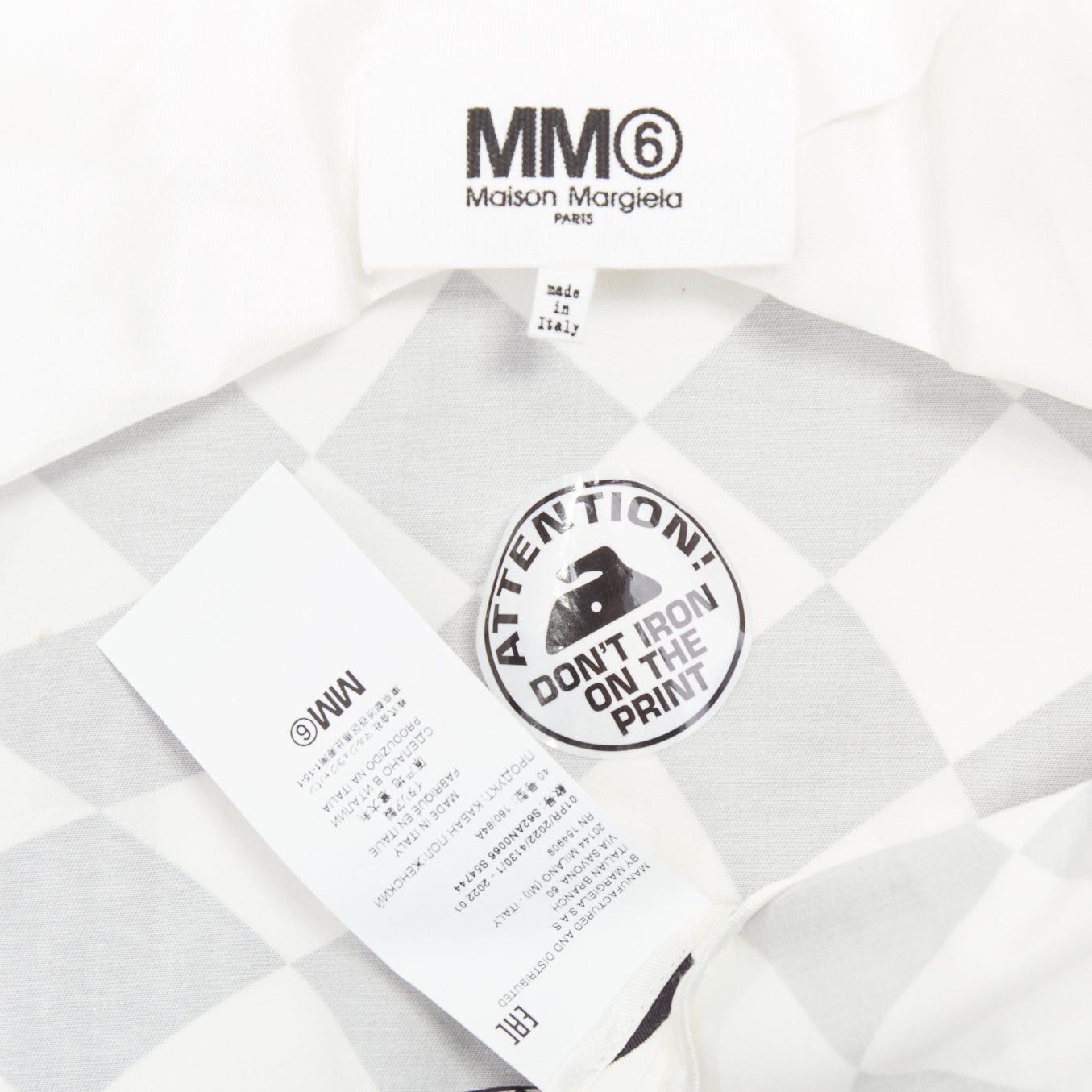 Maison Margiela MAISON MARGIELA MM6 black white checkerboard cotton cropped flared coat FR40 M Size M / US 6-8 / IT 42-44 - 8 Thumbnail
