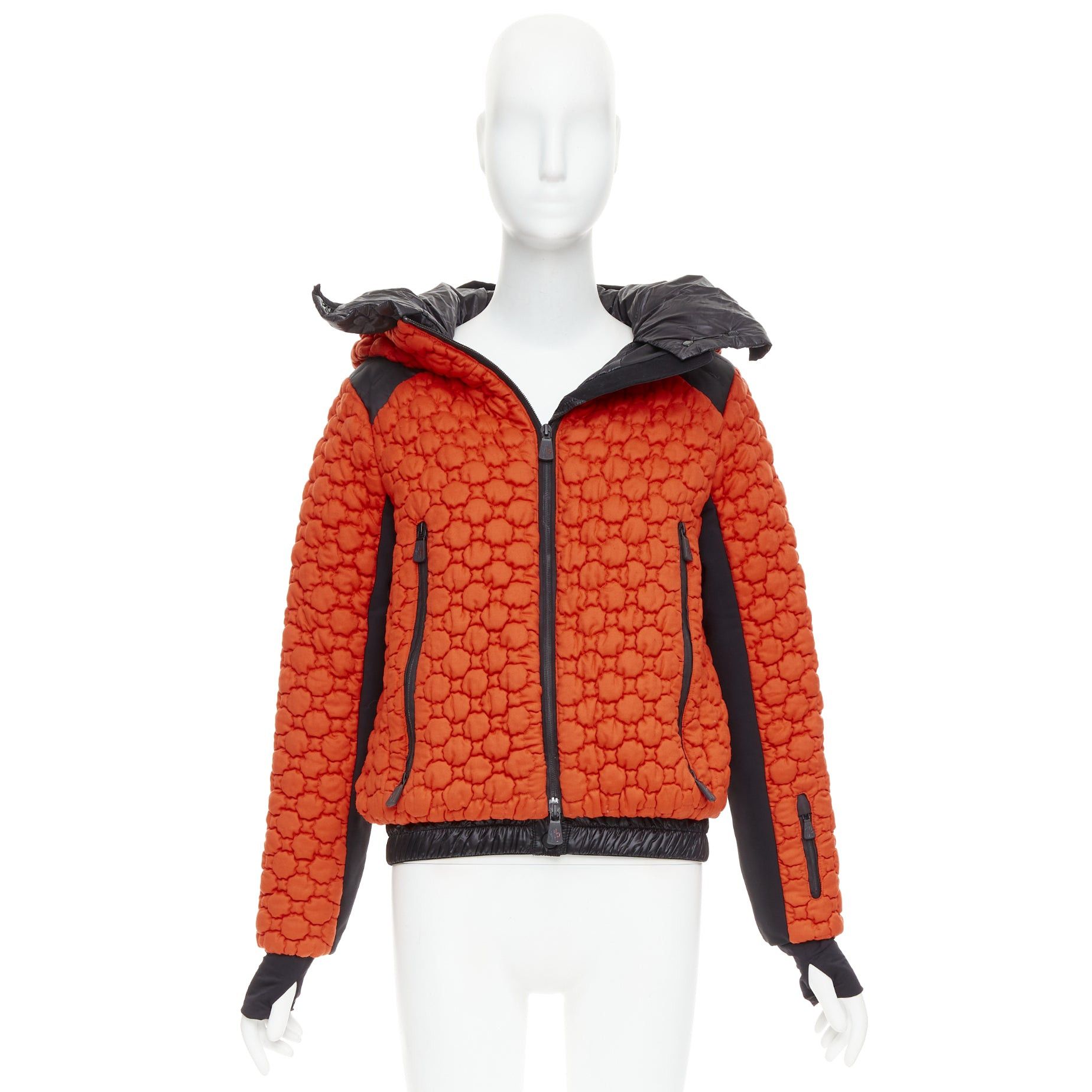 Moncler MONCLER Grenoble Soubeyran orange wool texture quilted down ski jacket Sz1 S Size M / US 6-8 / IT 42-44 - 9 Thumbnail