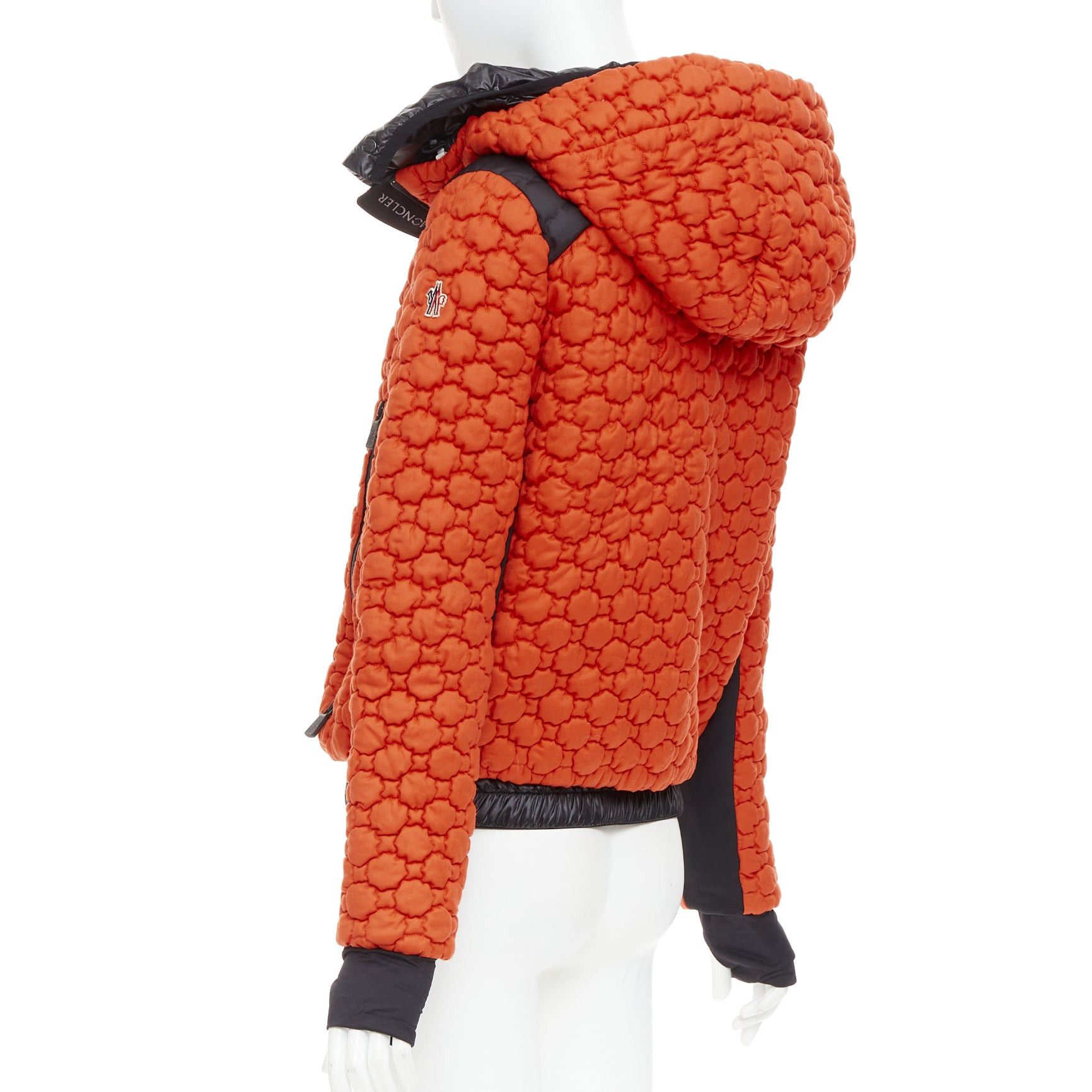 Moncler MONCLER Grenoble Soubeyran orange wool texture quilted down ski jacket Sz1 S Size M / US 6-8 / IT 42-44 - 6 Thumbnail