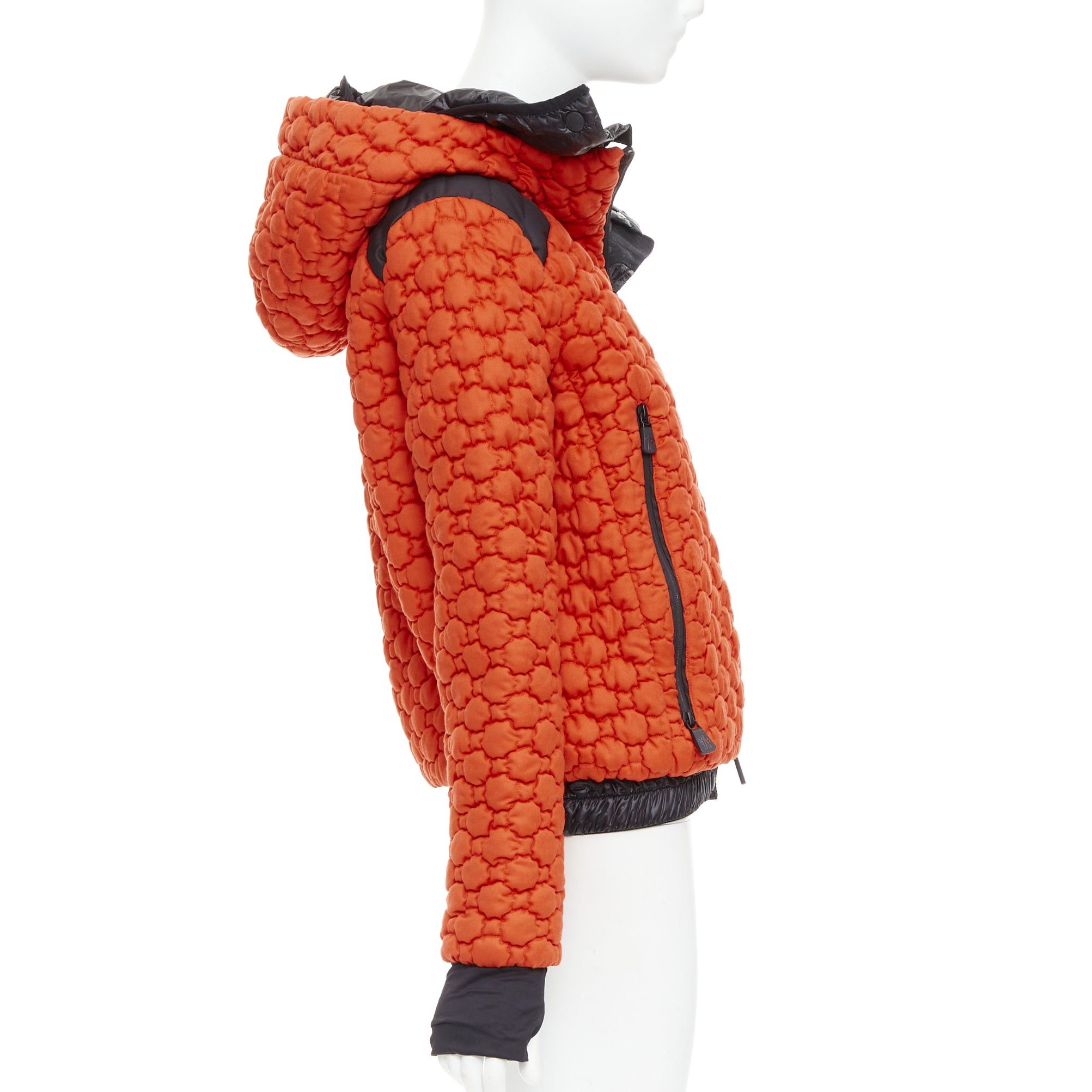 Moncler MONCLER Grenoble Soubeyran orange wool texture quilted down ski jacket Sz1 S Size M / US 6-8 / IT 42-44 - 4 Thumbnail