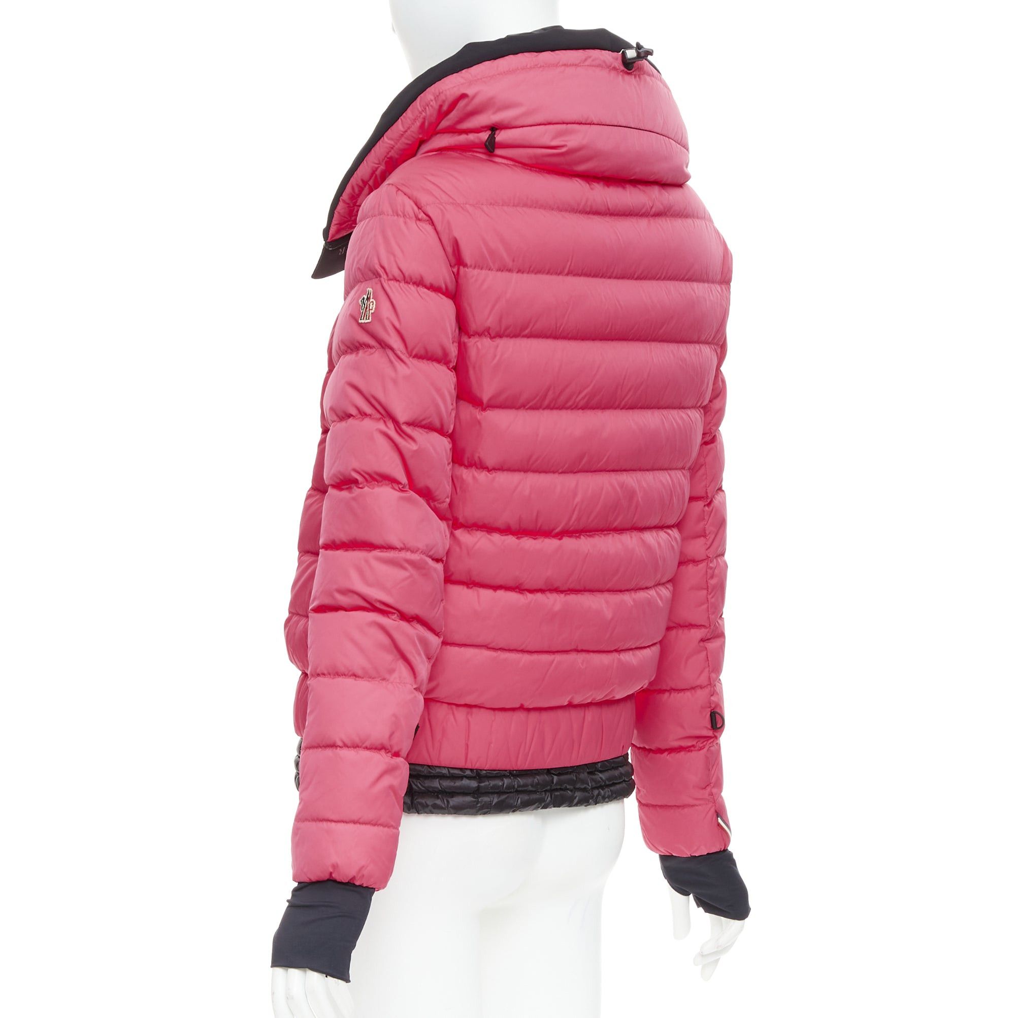 Moncler MONCLER Grenoble pink nylon black trim down filled puffer ski jacket Sz1 S Size S / US 4 / IT 40 - 6 Thumbnail