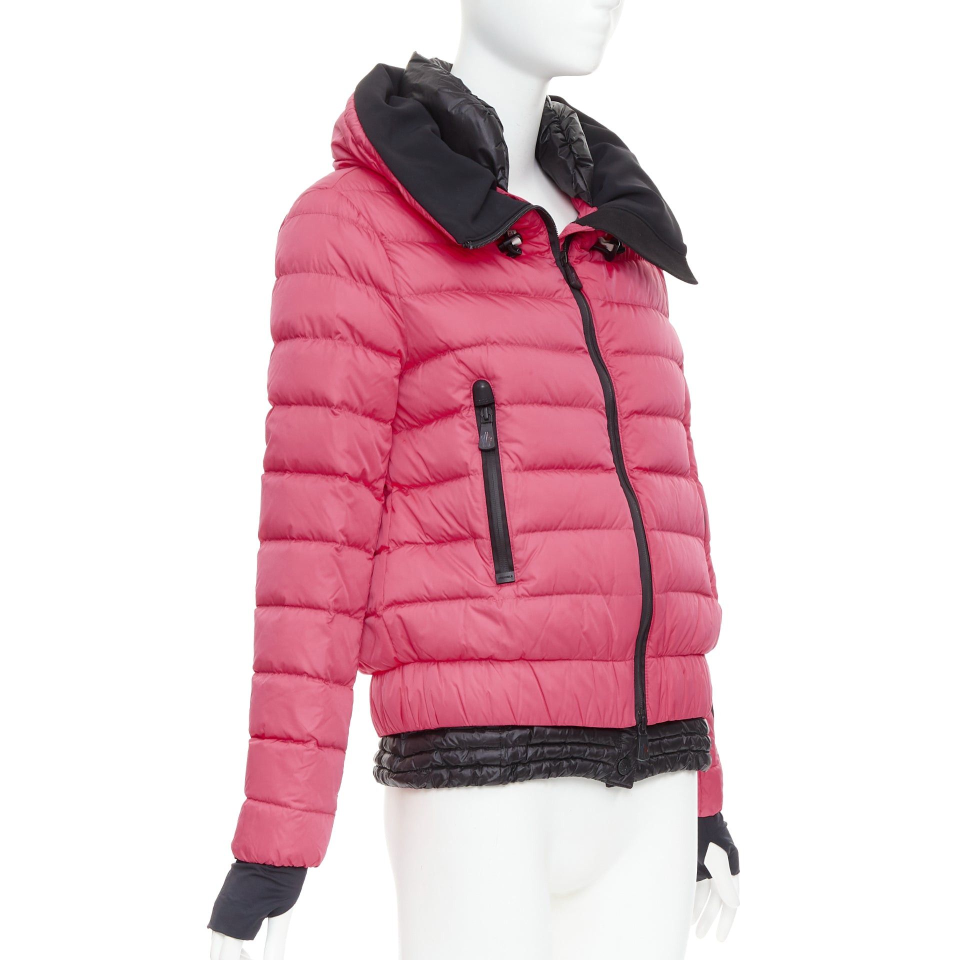 Moncler MONCLER Grenoble pink nylon black trim down filled puffer ski jacket Sz1 S Size S / US 4 / IT 40 - 3 Thumbnail
