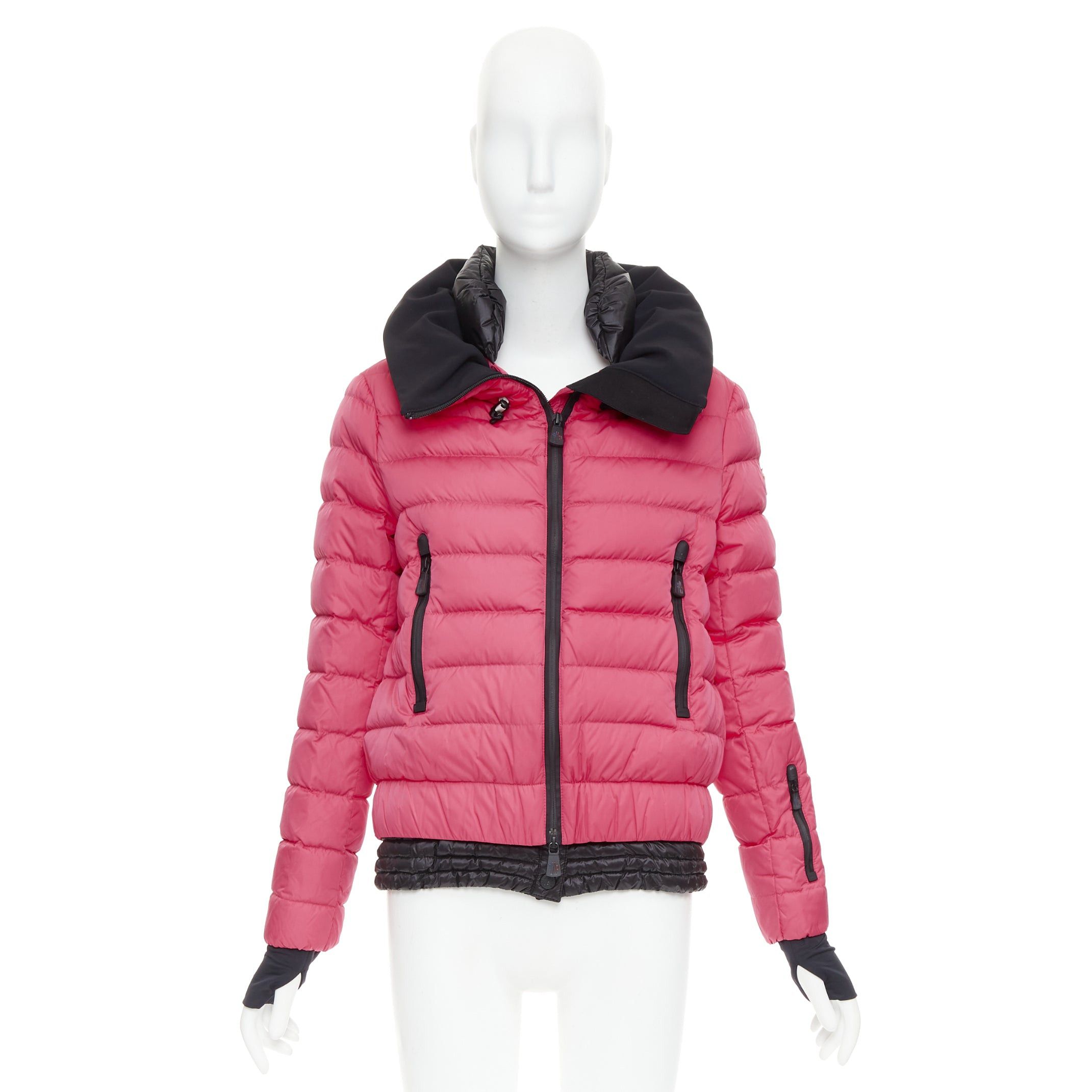 Moncler MONCLER Grenoble pink nylon black trim down filled puffer ski jacket Sz1 S Size S / US 4 / IT 40 - 9 Thumbnail