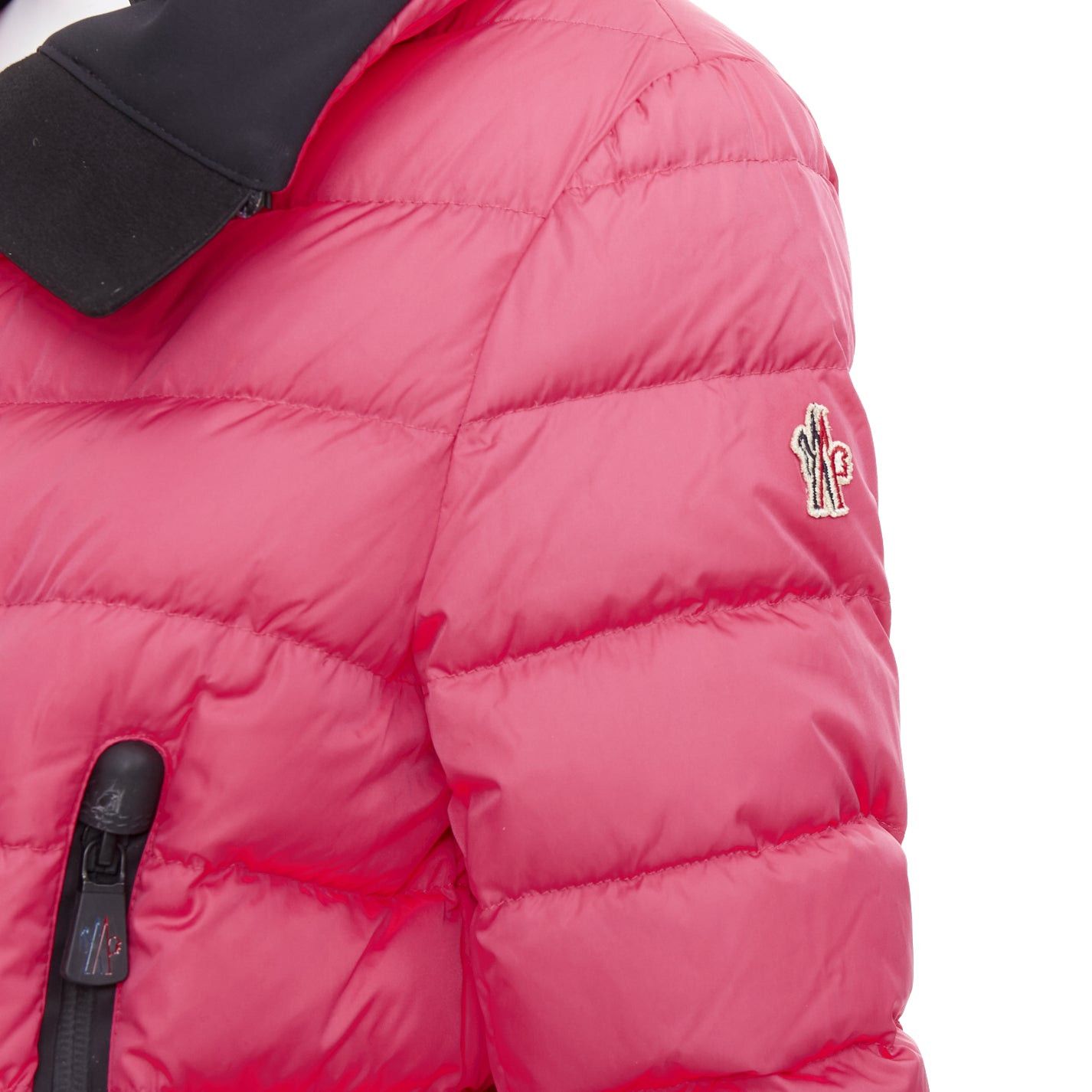 Moncler MONCLER Grenoble pink nylon black trim down filled puffer ski jacket Sz1 S Size S / US 4 / IT 40 - 2 Thumbnail