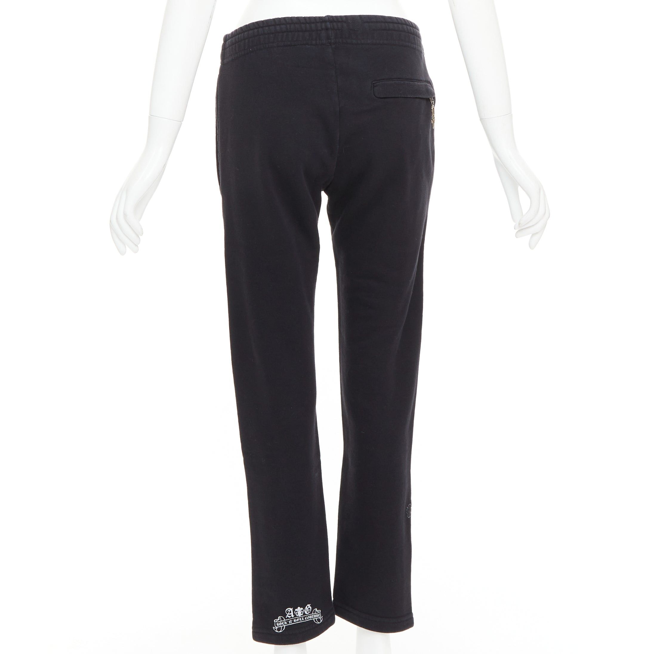 A&G Rock A&G JAPAN black cotton logo print silver Dagger zip sweat pants XS Size 27" / US 4 / IT 40 - 5 Thumbnail