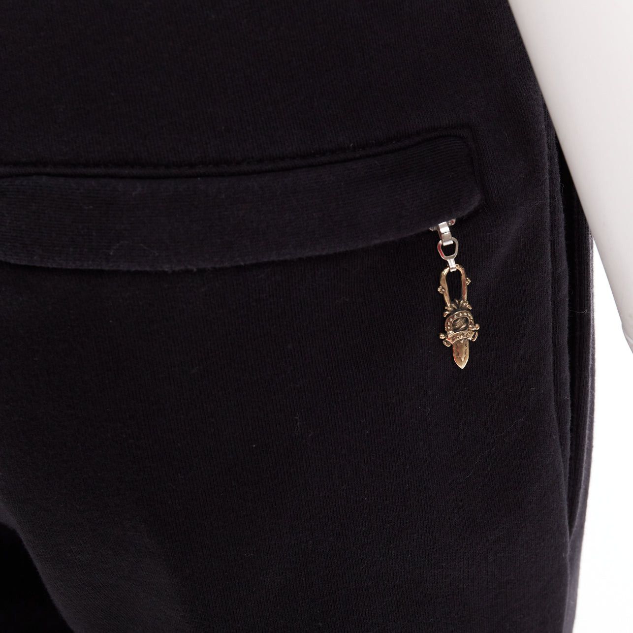 A&G Rock A&G JAPAN black cotton logo print silver Dagger zip sweat pants XS Size 27" / US 4 / IT 40 - 2 Thumbnail
