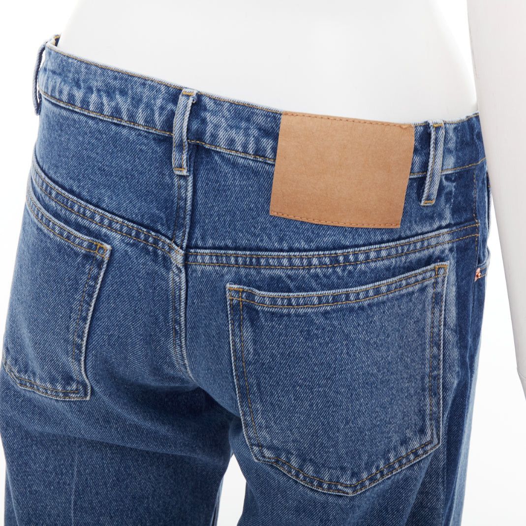 Balenciaga BALENCIAGA blue washed contrast side low waist wide cropped jeans FR36 S Size 27" / US 4 / IT 40 - 2 Thumbnail