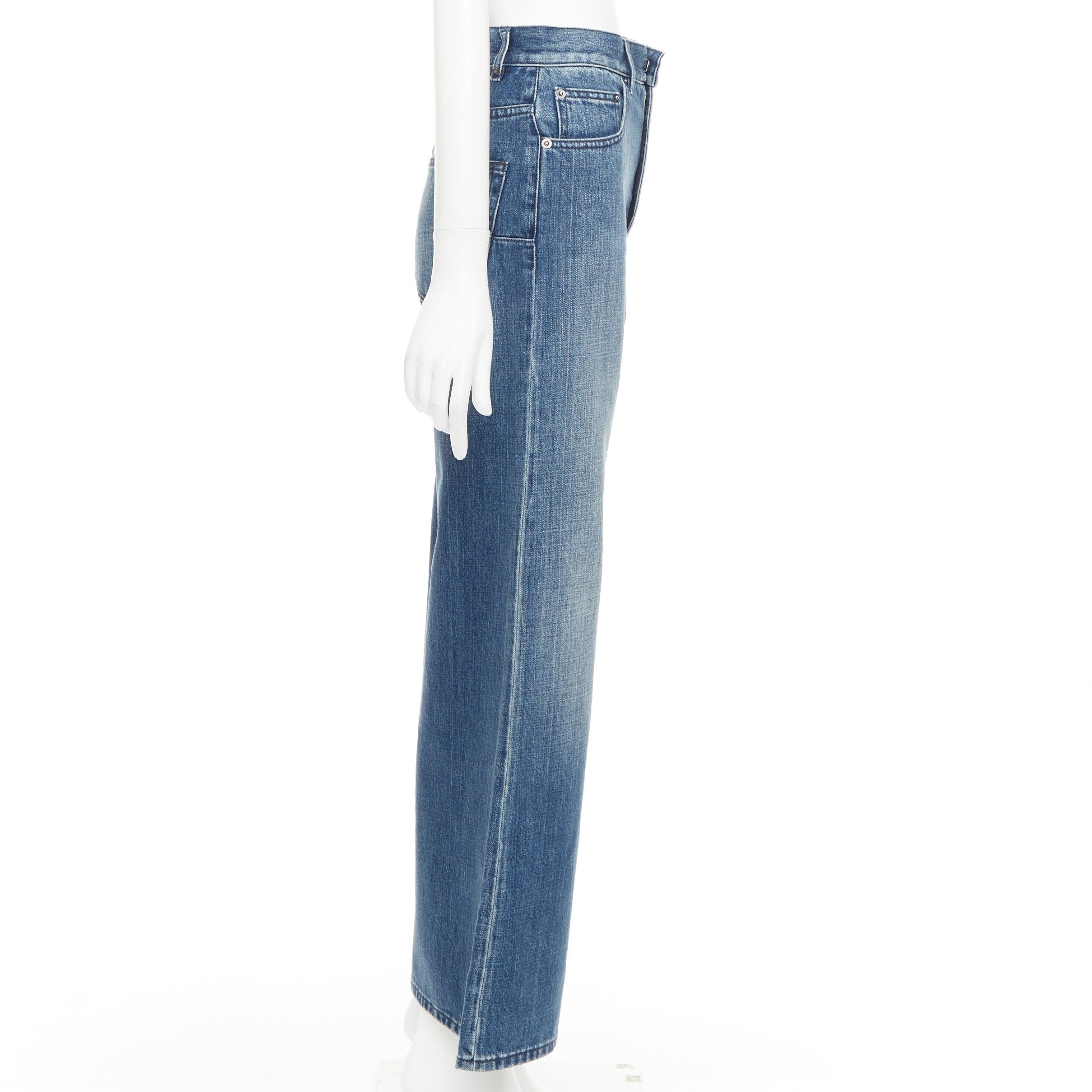 Dior CHRISTIAN DIOR dark blue washed darted pockets wide cropped jeans FR36 S Size 27" / US 4 / IT 40 - 4 Thumbnail