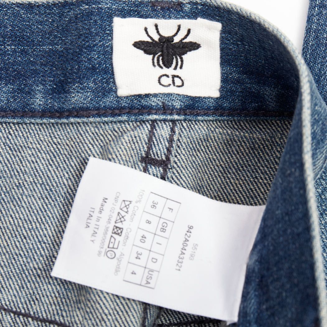 Dior CHRISTIAN DIOR dark blue washed darted pockets wide cropped jeans FR36 S Size 27" / US 4 / IT 40 - 8 Thumbnail