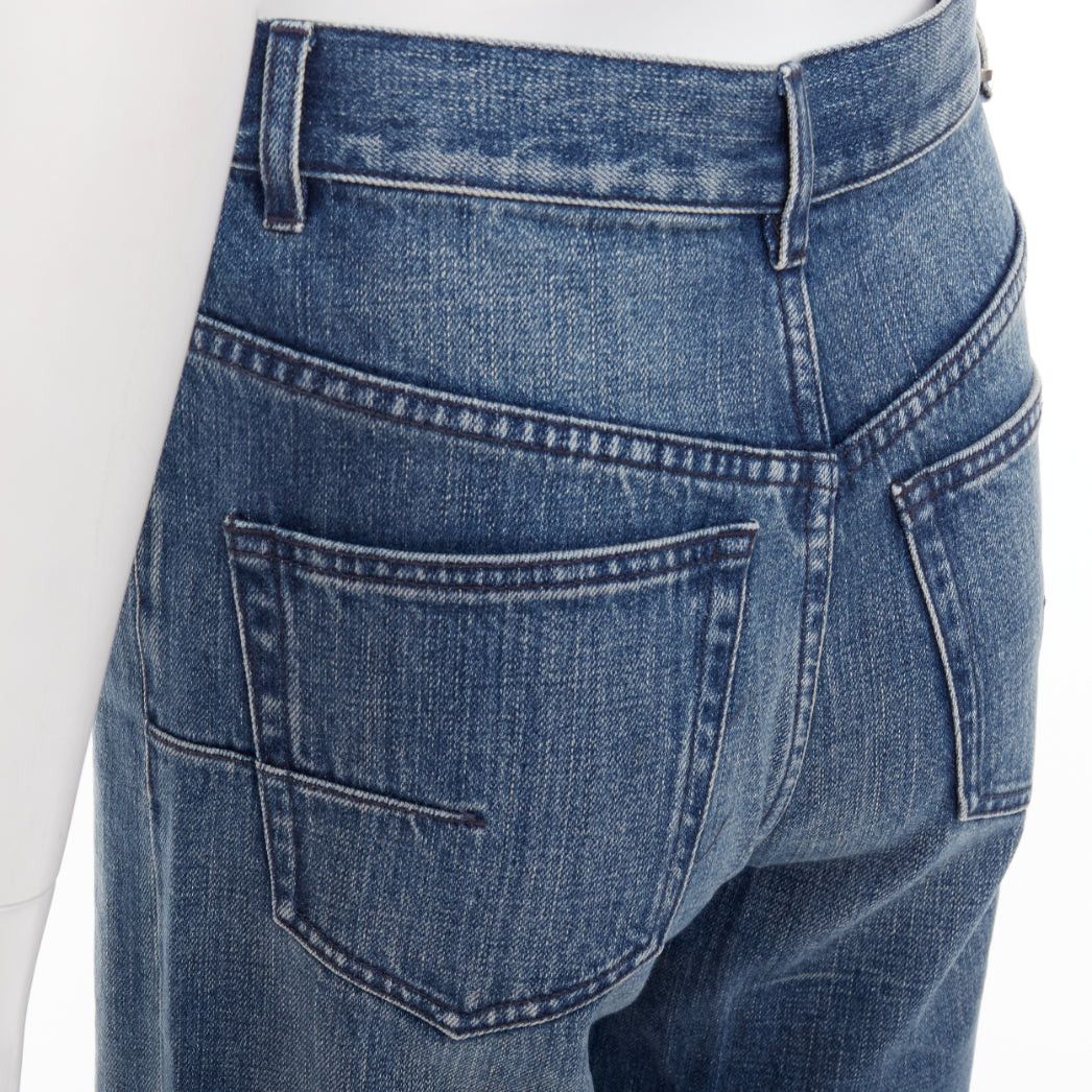 Dior CHRISTIAN DIOR dark blue washed darted pockets wide cropped jeans FR36 S Size 27" / US 4 / IT 40 - 2 Thumbnail