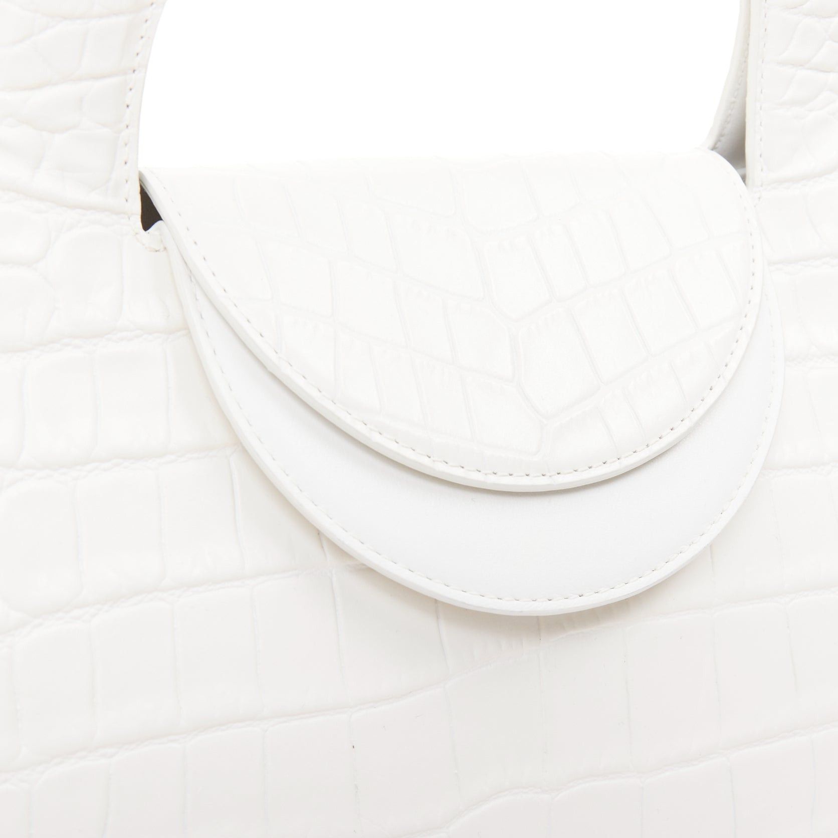 Bottega Veneta BOTTEGA VENETA white embossed scaled leather top handle tote bag Size ONE SIZE - 7 Thumbnail
