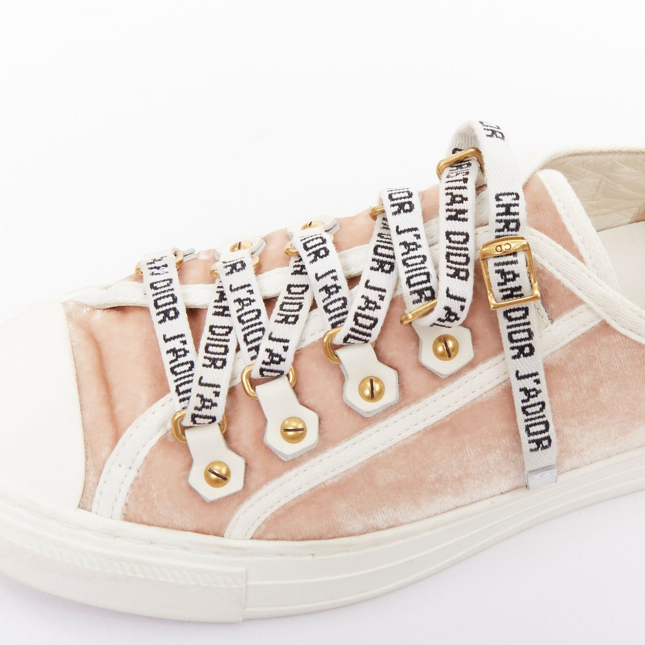 Dior CHRISTIAS DIOR WalknDior pink velvet logo lace up low top platform sneakers EU37.5 Size US 7.5 / IT 37.5 - 8 Thumbnail