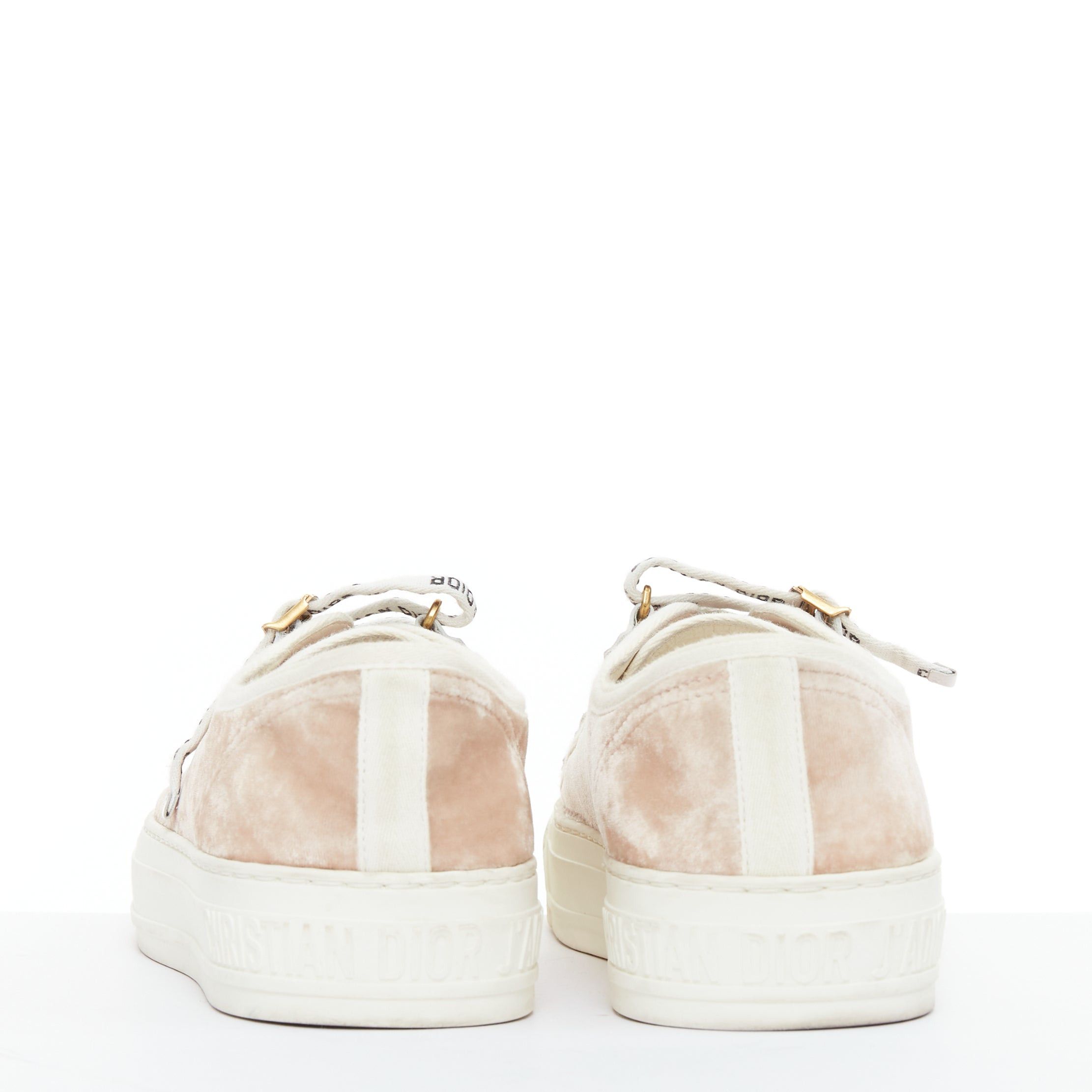 Dior CHRISTIAS DIOR WalknDior pink velvet logo lace up low top platform sneakers EU37.5 Size US 7.5 / IT 37.5 - 6 Thumbnail