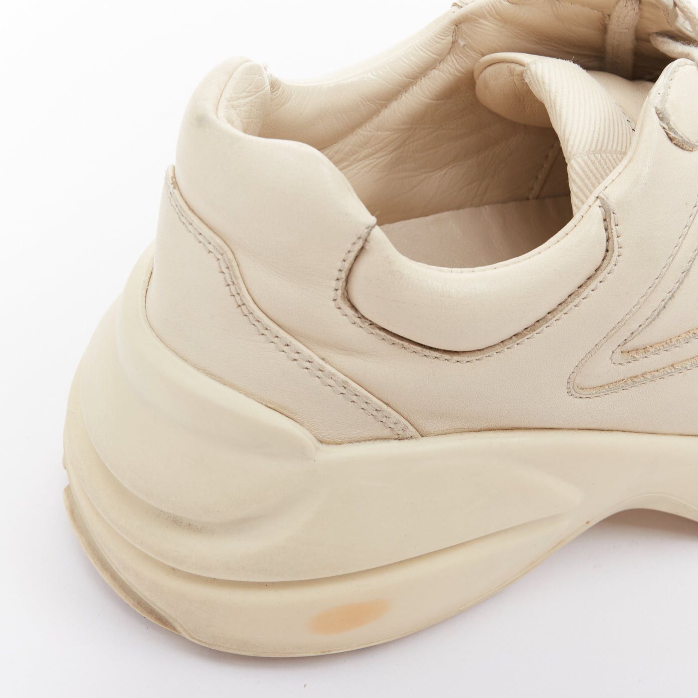 Gucci GUCCI Alessandro Michele Rhyton cream leather lace up chunky dad sneakers EU37 Size US 7 / IT 37 - 8 Thumbnail