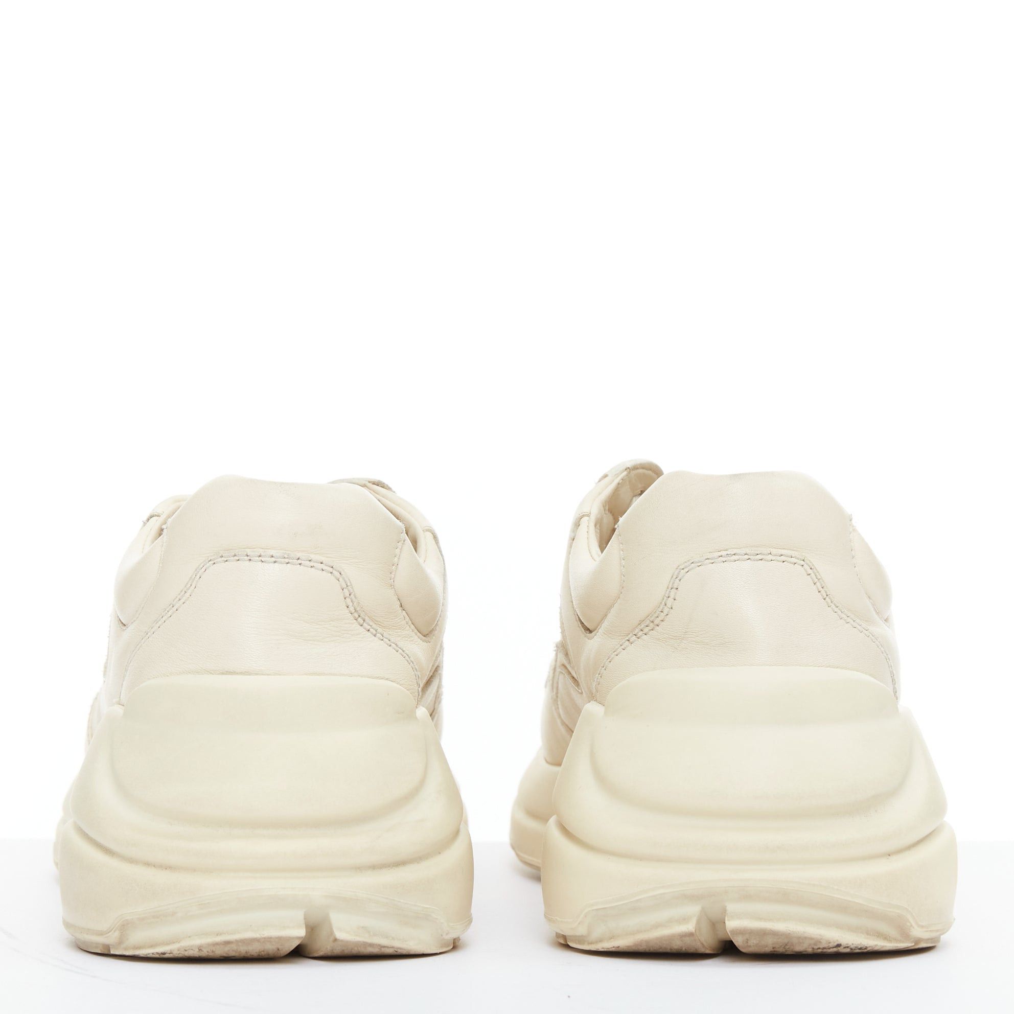 Gucci GUCCI Alessandro Michele Rhyton cream leather lace up chunky dad sneakers EU37 Size US 7 / IT 37 - 5 Thumbnail