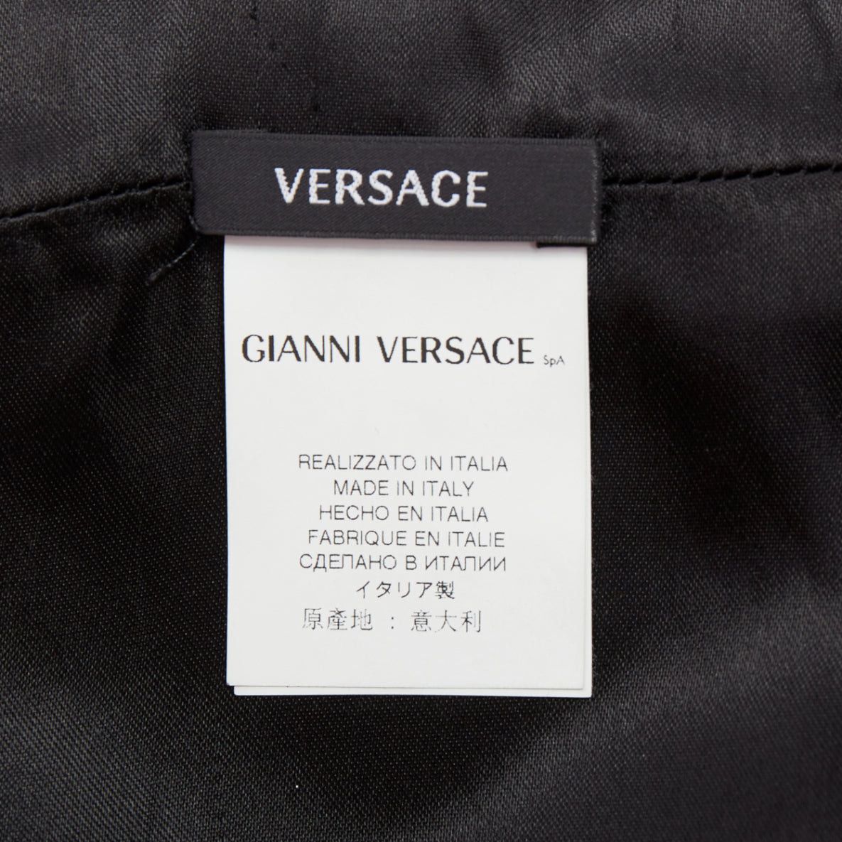 Versace VERSACE black textured rabbit fur soft leather belt shawl scarf vest Size ONE SIZE - 8 Thumbnail