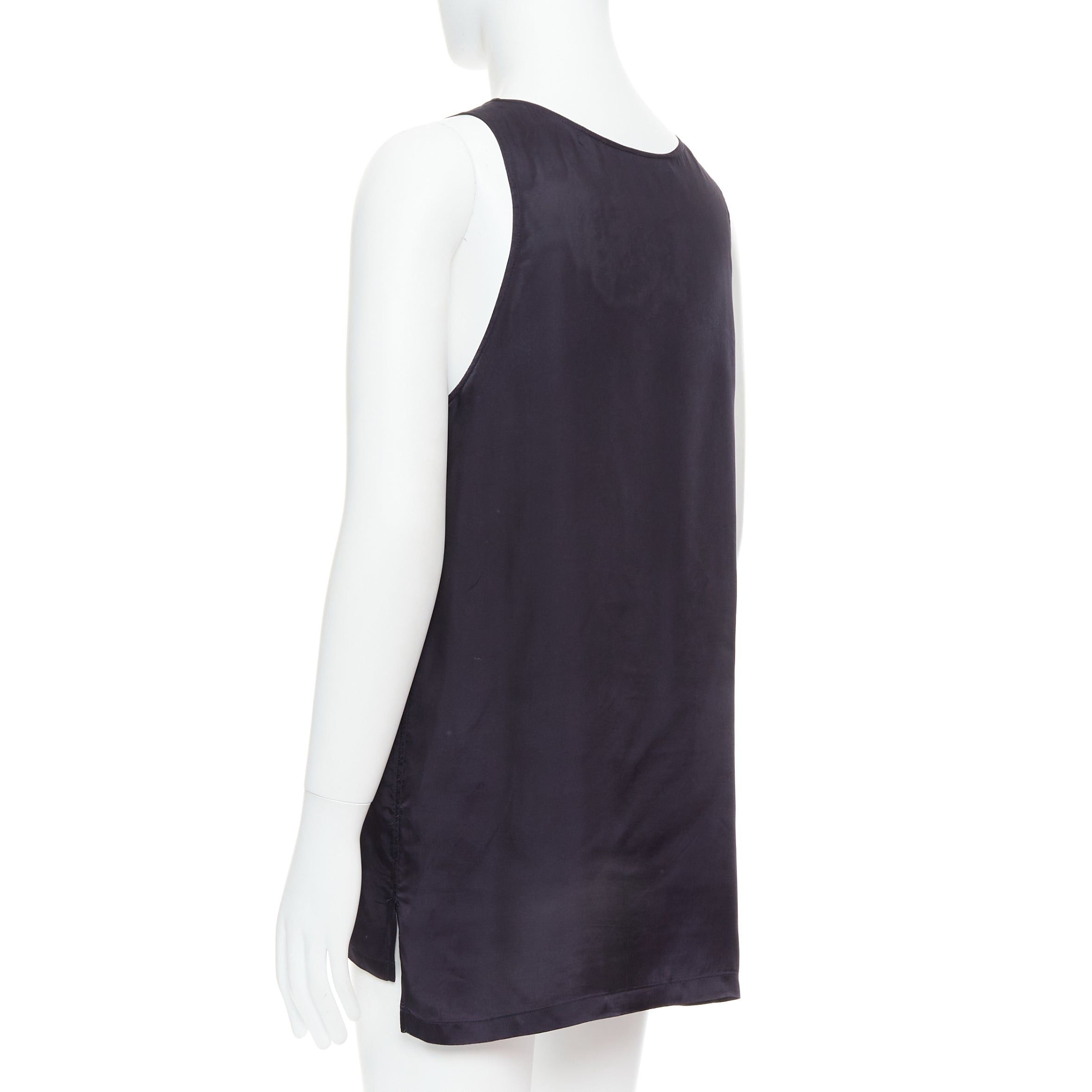 Dries Van Noten DRIES VAN NOTEN black viscose gothic R print viscose tank top IT46 S Size US S / EU 44-46 / 1 - 6 Thumbnail