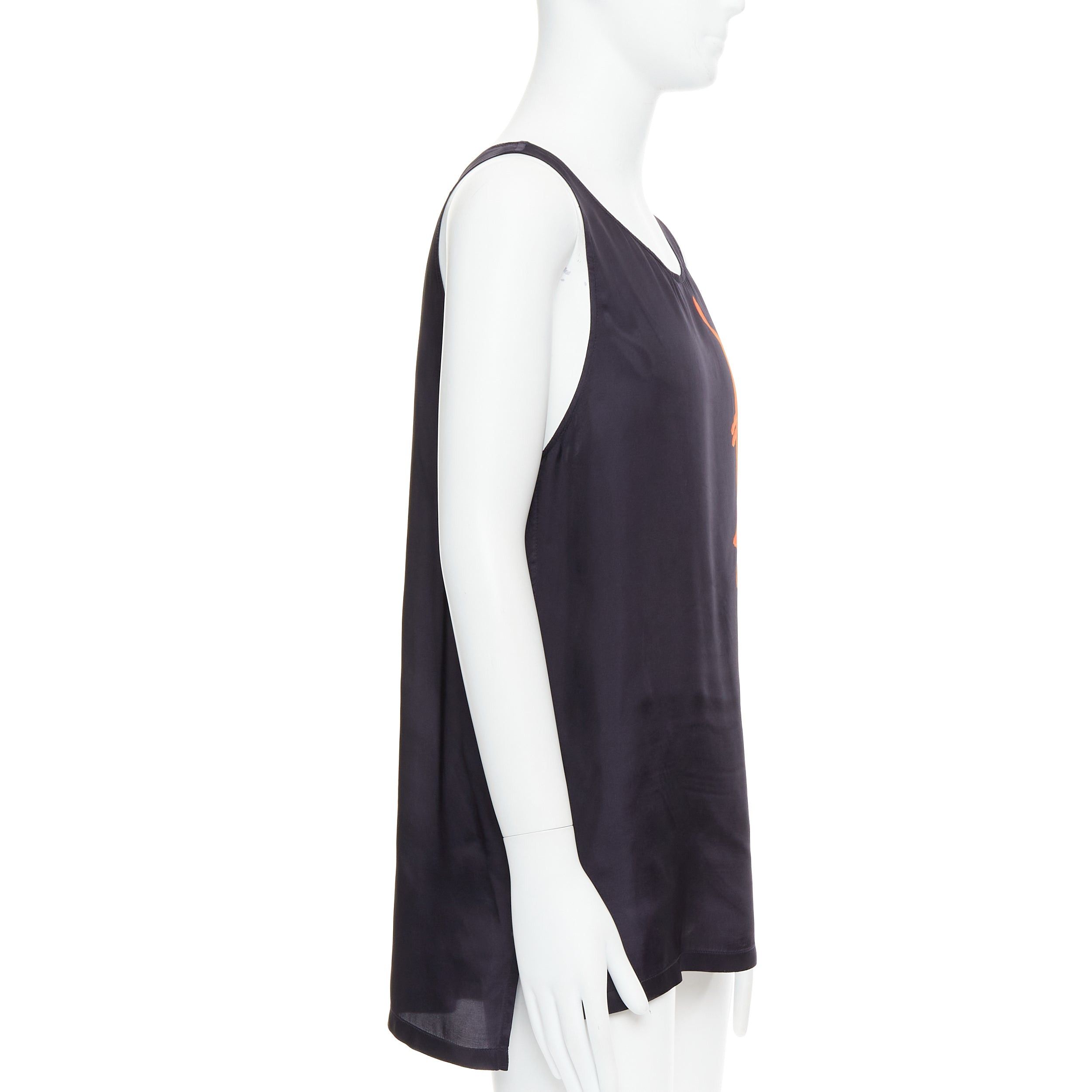 Dries Van Noten DRIES VAN NOTEN black viscose gothic R print viscose tank top IT46 S Size US S / EU 44-46 / 1 - 4 Thumbnail
