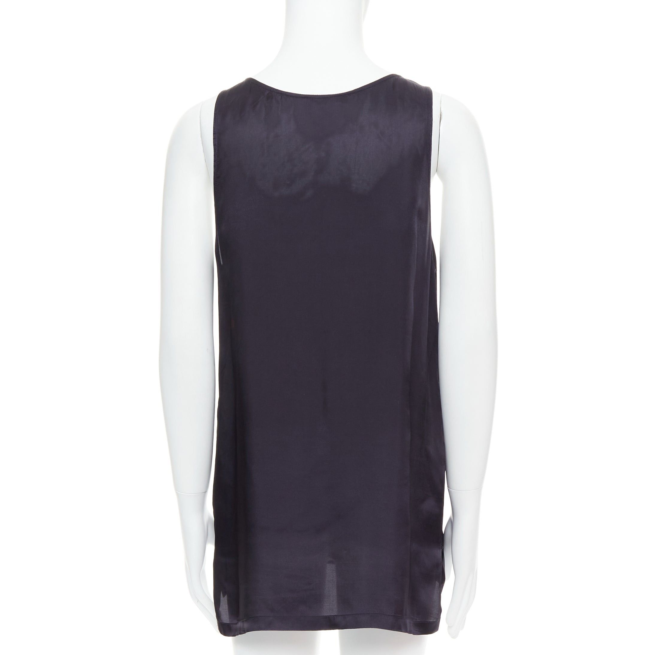 Dries Van Noten DRIES VAN NOTEN black viscose gothic R print viscose tank top IT46 S Size US S / EU 44-46 / 1 - 5 Thumbnail